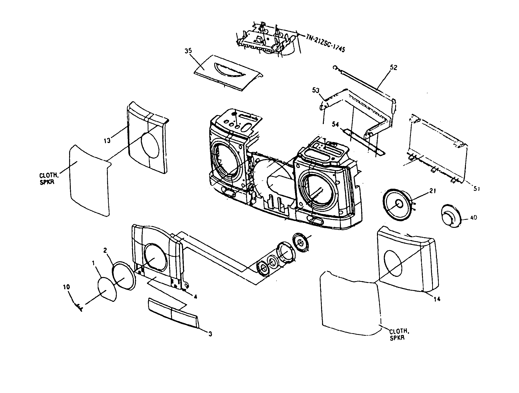 Aiwa CSD-SL20 cabinet parts diagram