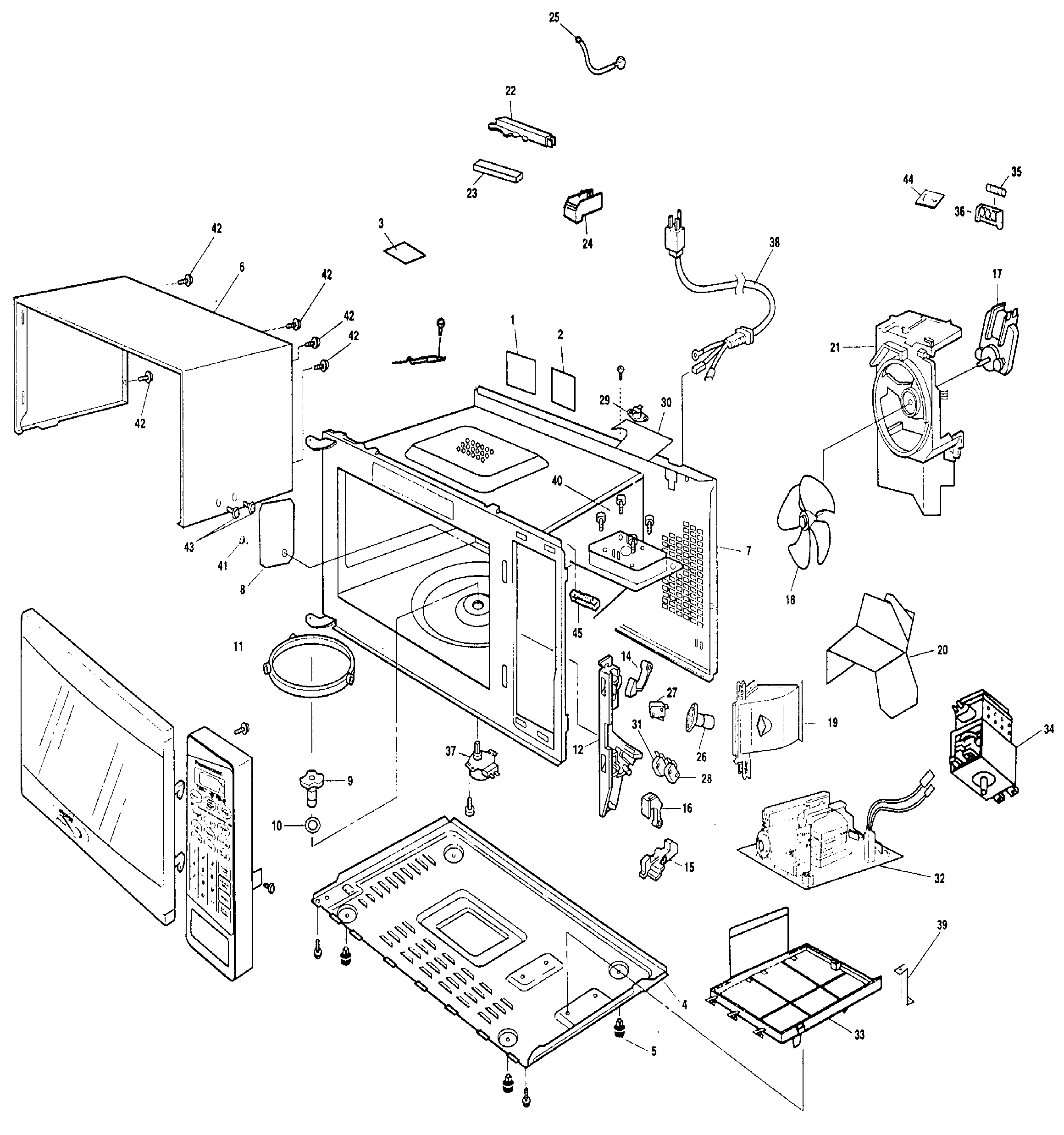 Panasonic NN-S751BF cabinet parts diagram