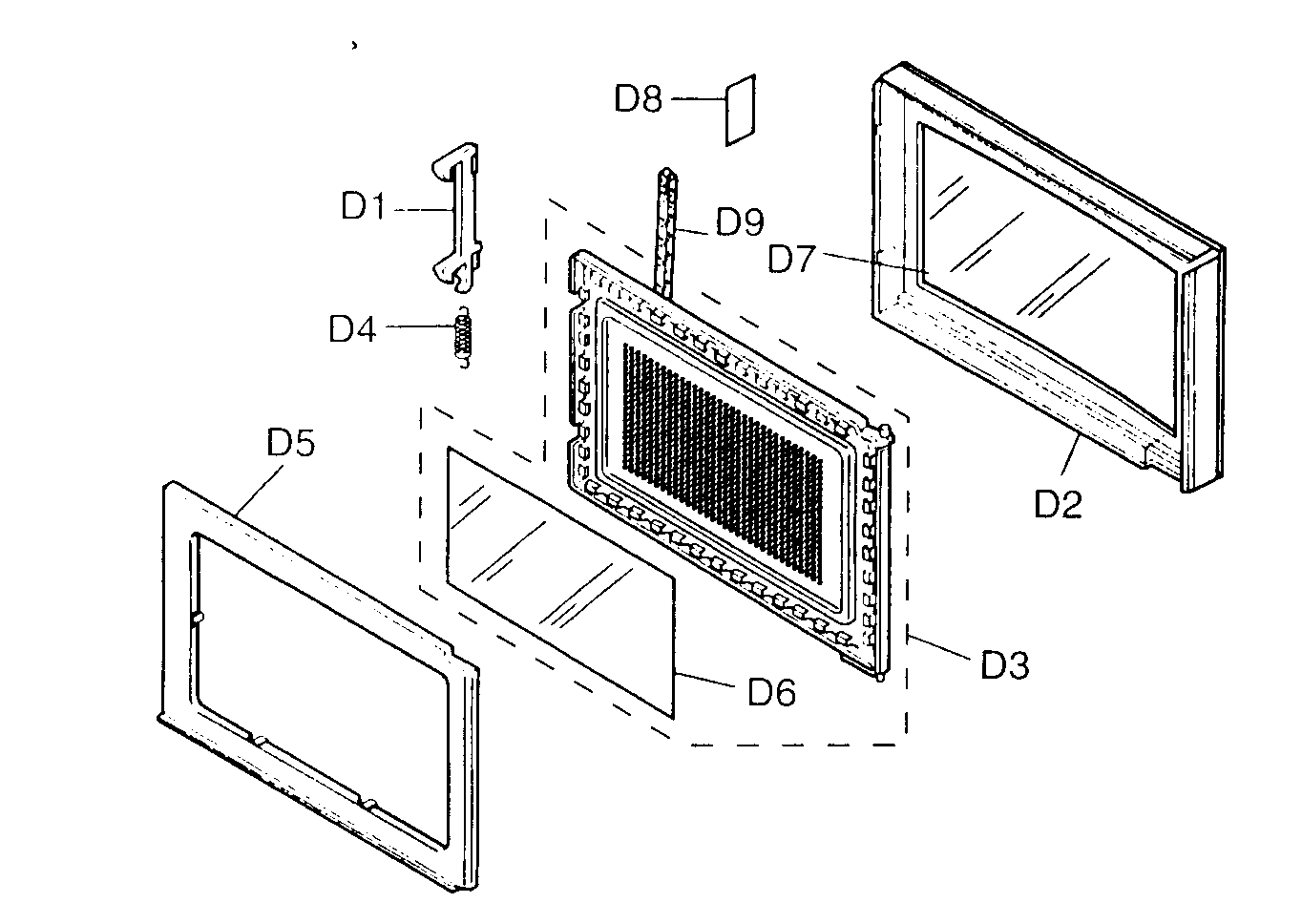 Panasonic NN-S951BF cabinet parts diagram