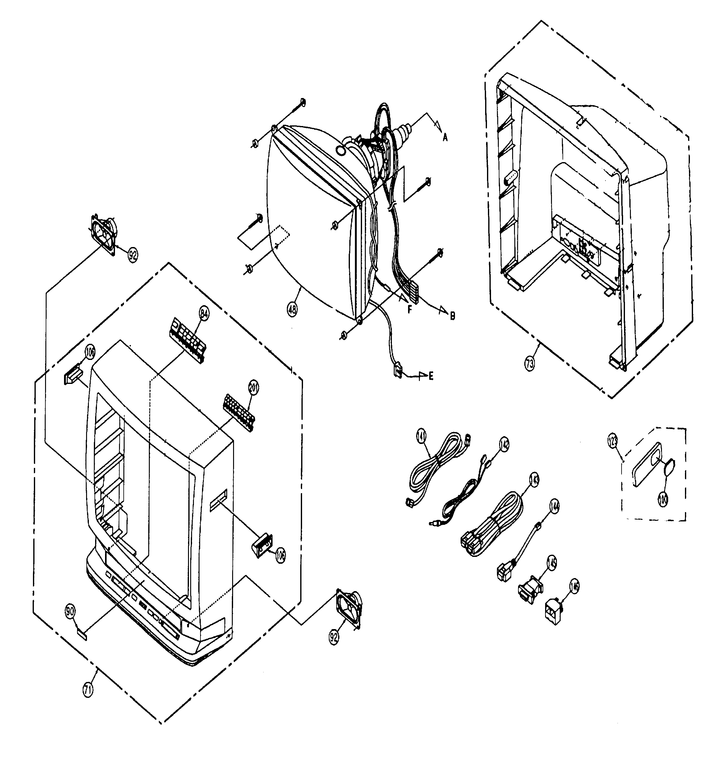 Panasonic PVSS2710 cabinet parts diagram