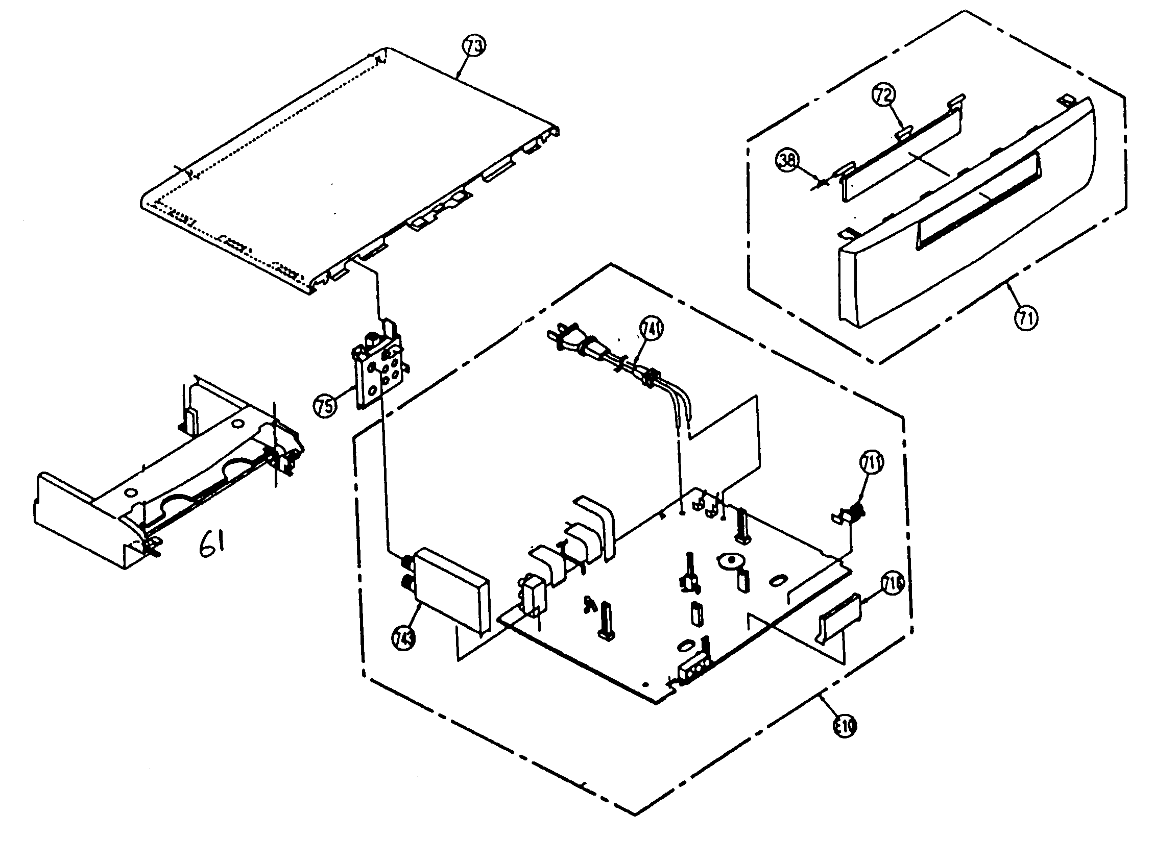 Panasonic PV-V4531-K cabinet parts diagram