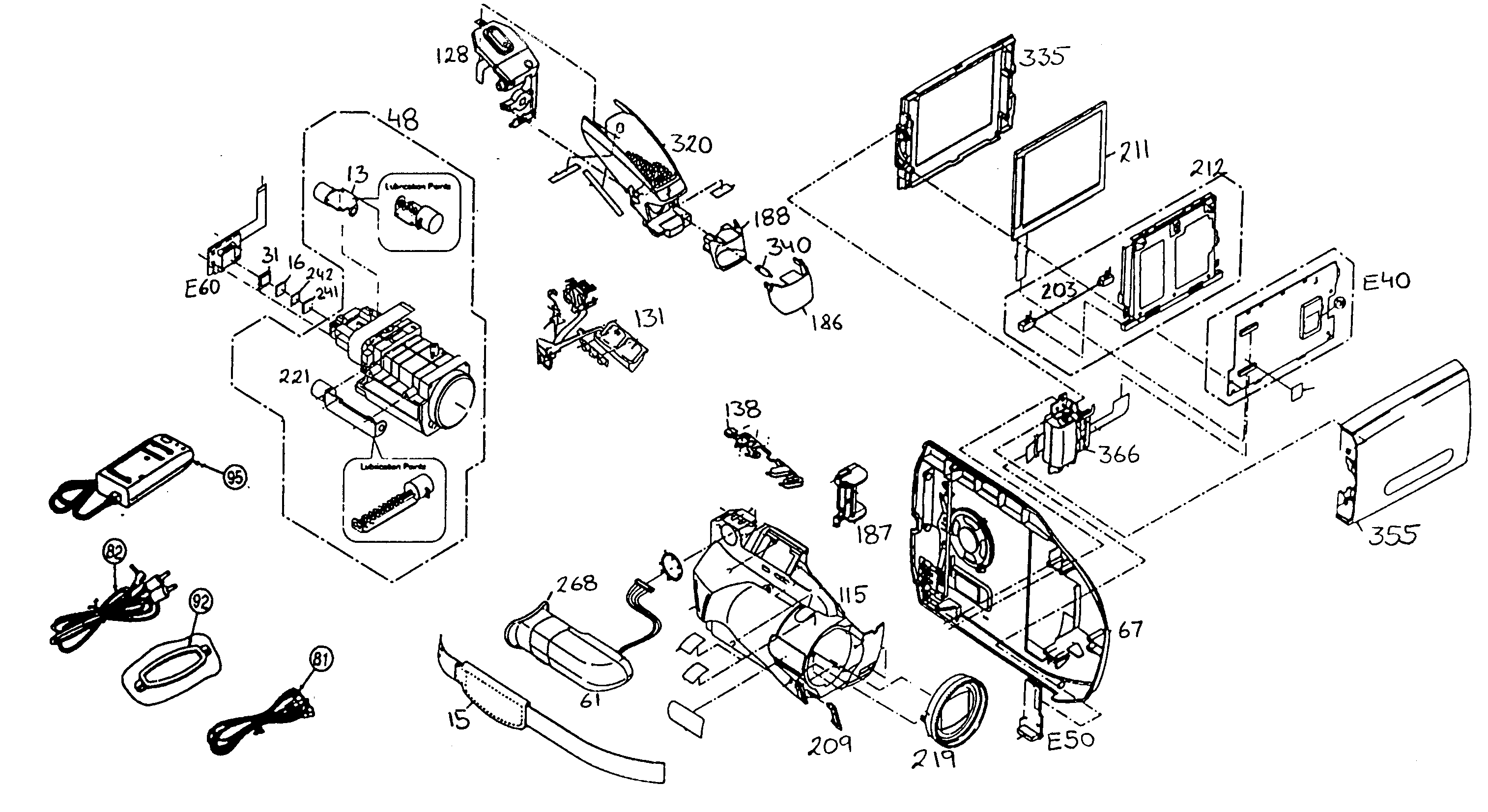 Panasonic PV-L541-K cabinet parts diagram