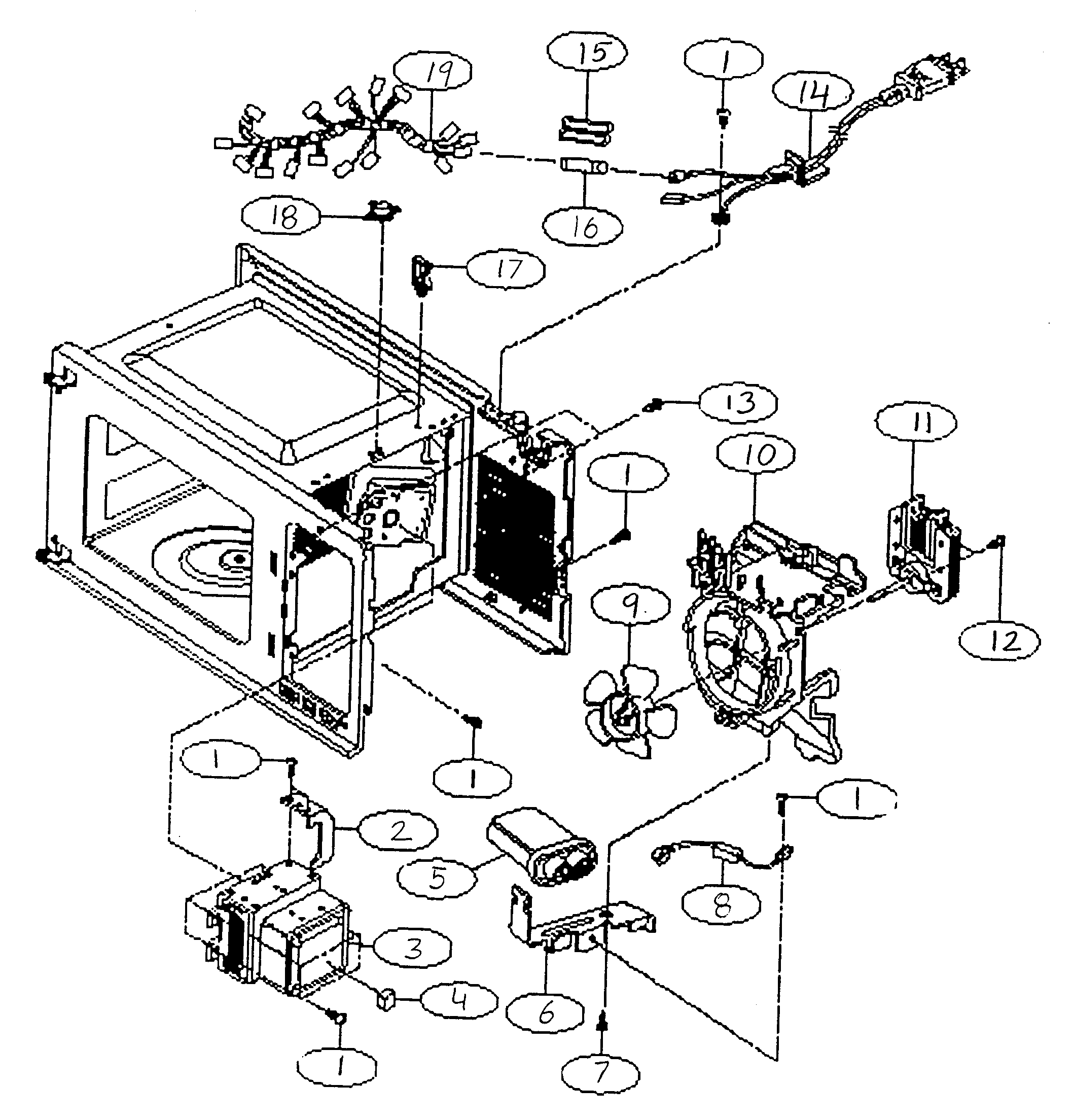Kenmore 72161282000 cabinet parts diagram