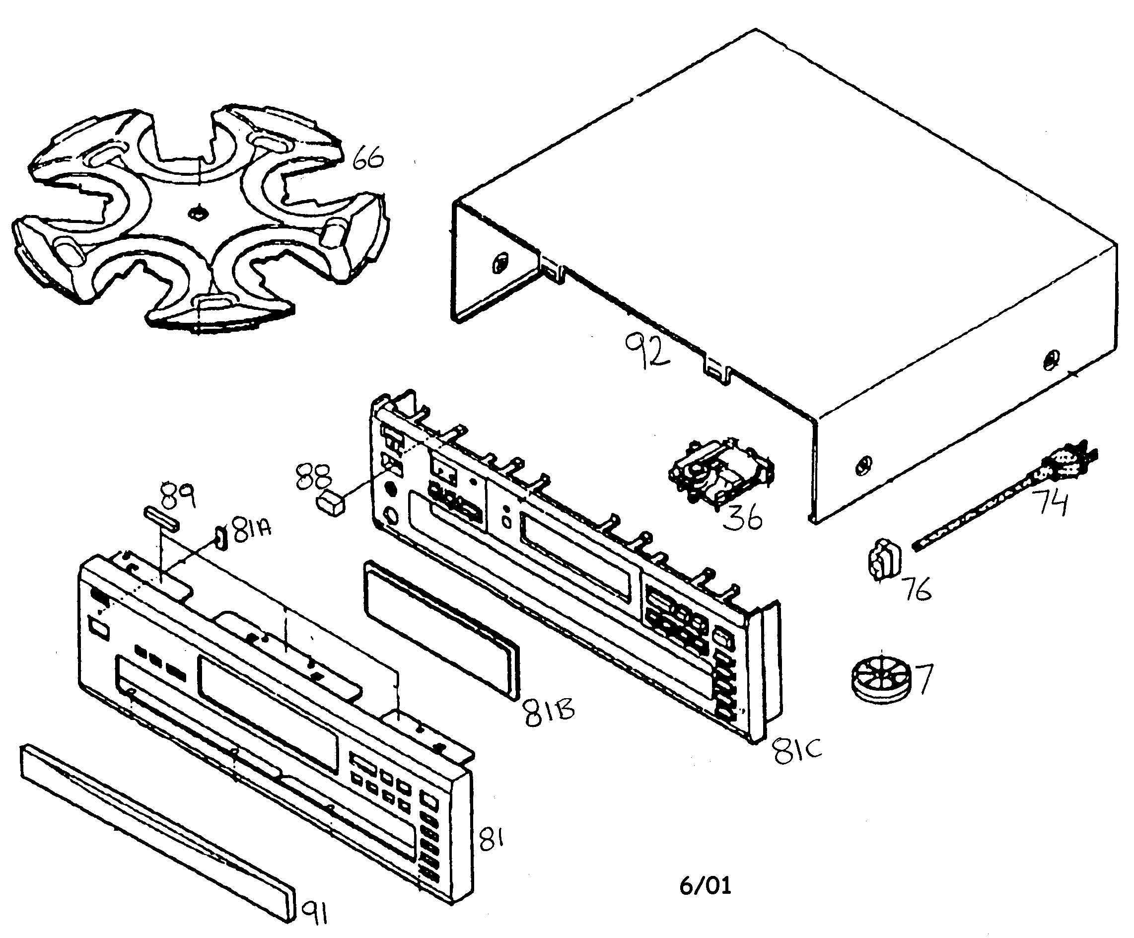 Denon DVM-1800 cabinet parts diagram