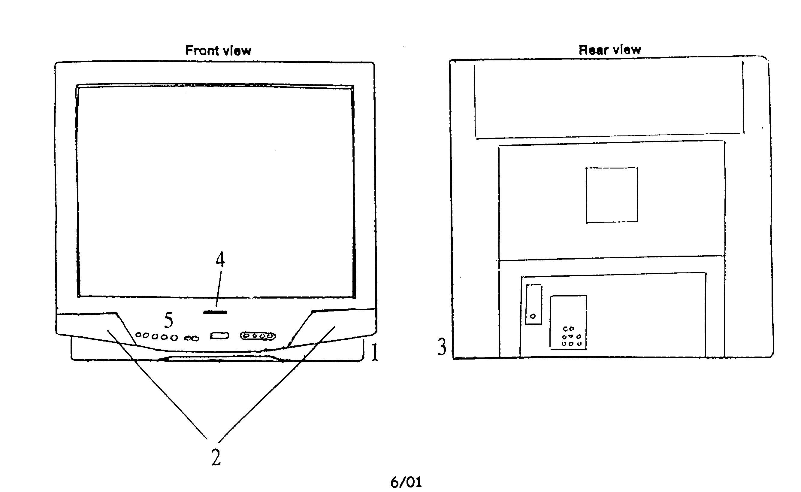 Panasonic CT-36D11E cabinet parts diagram