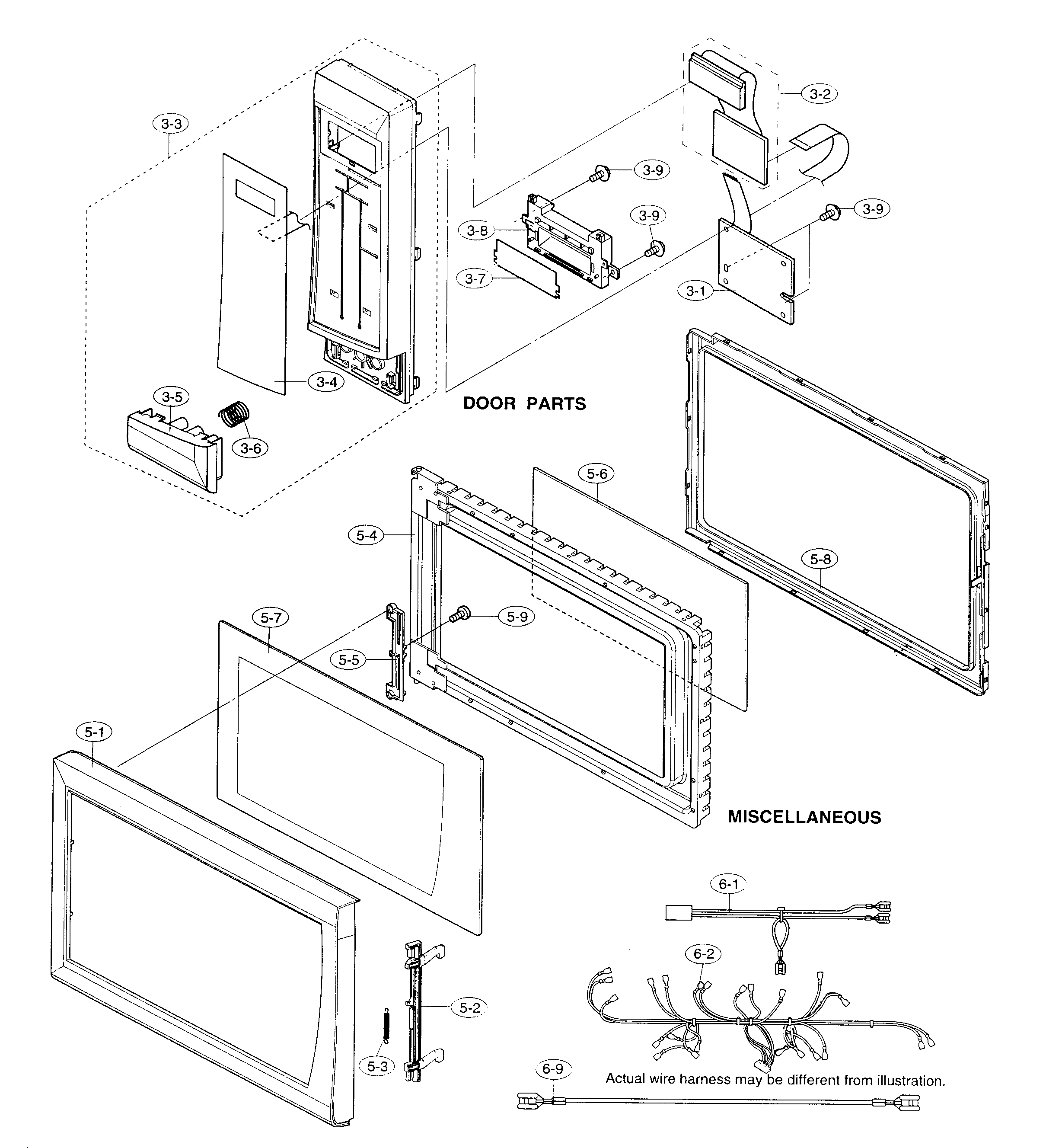 Sharp R-510EW cabinet parts diagram