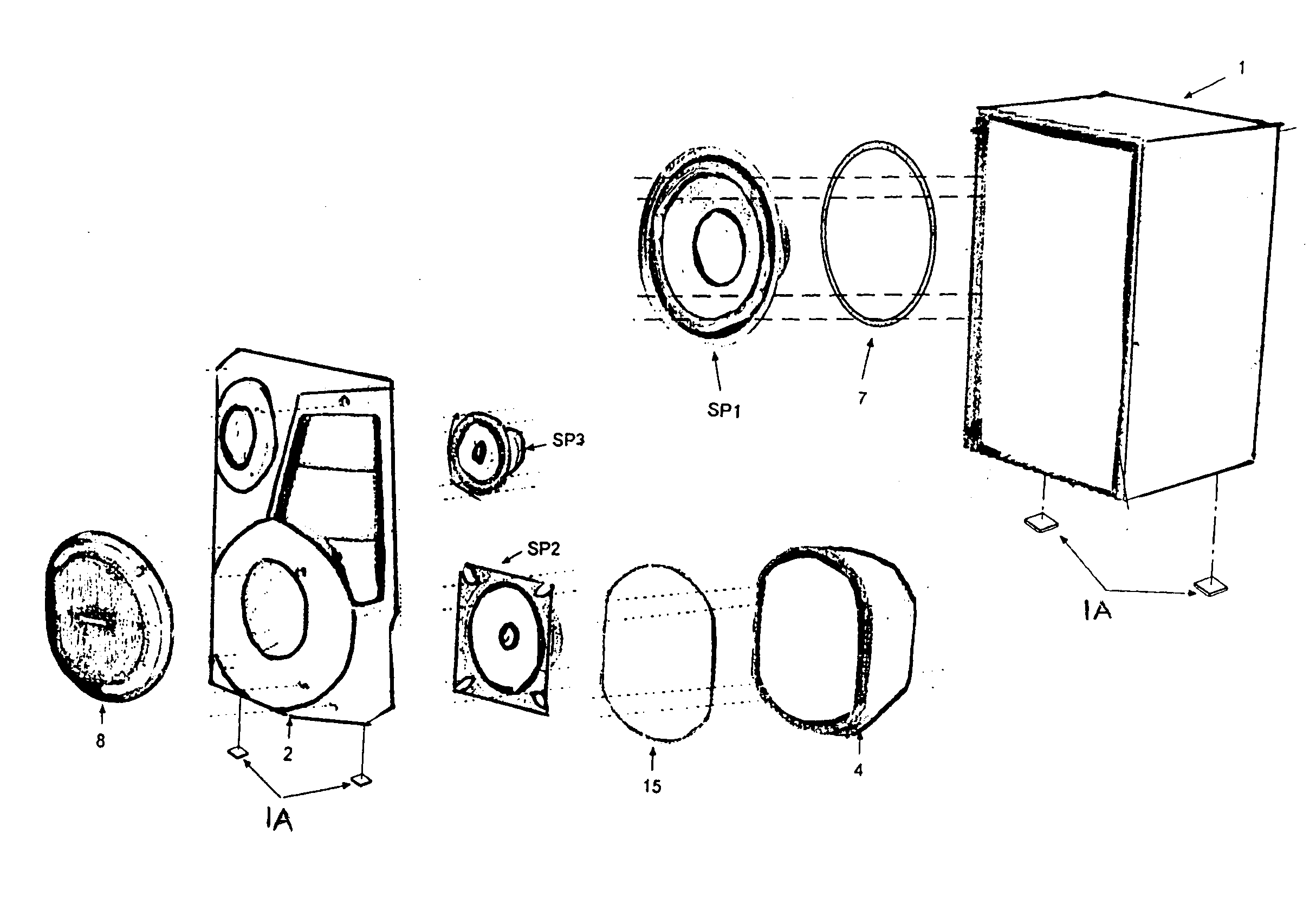 Panasonic SB-AK44 speaker diagram
