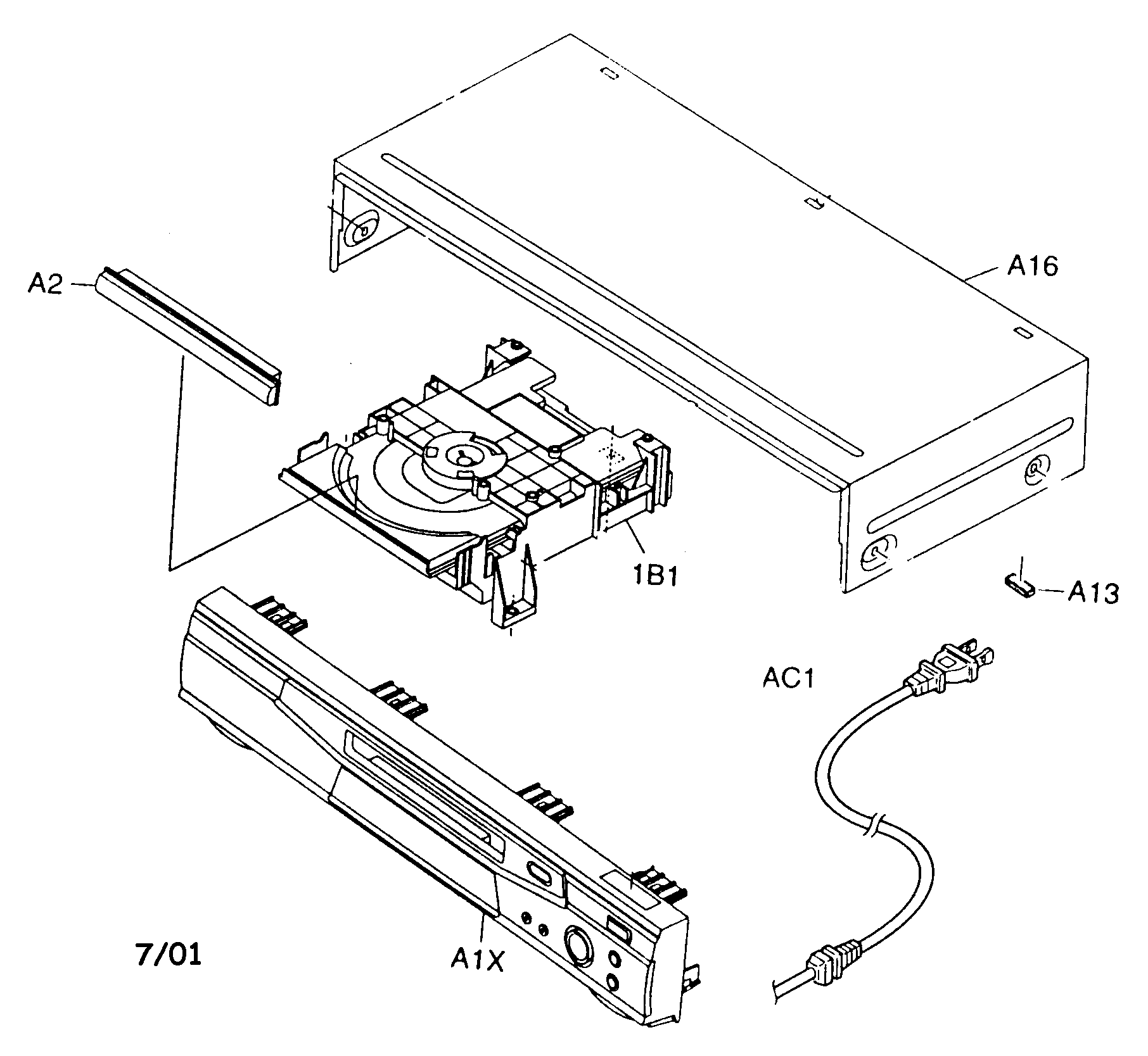 Sylvania SRDV100 cabinet parts diagram