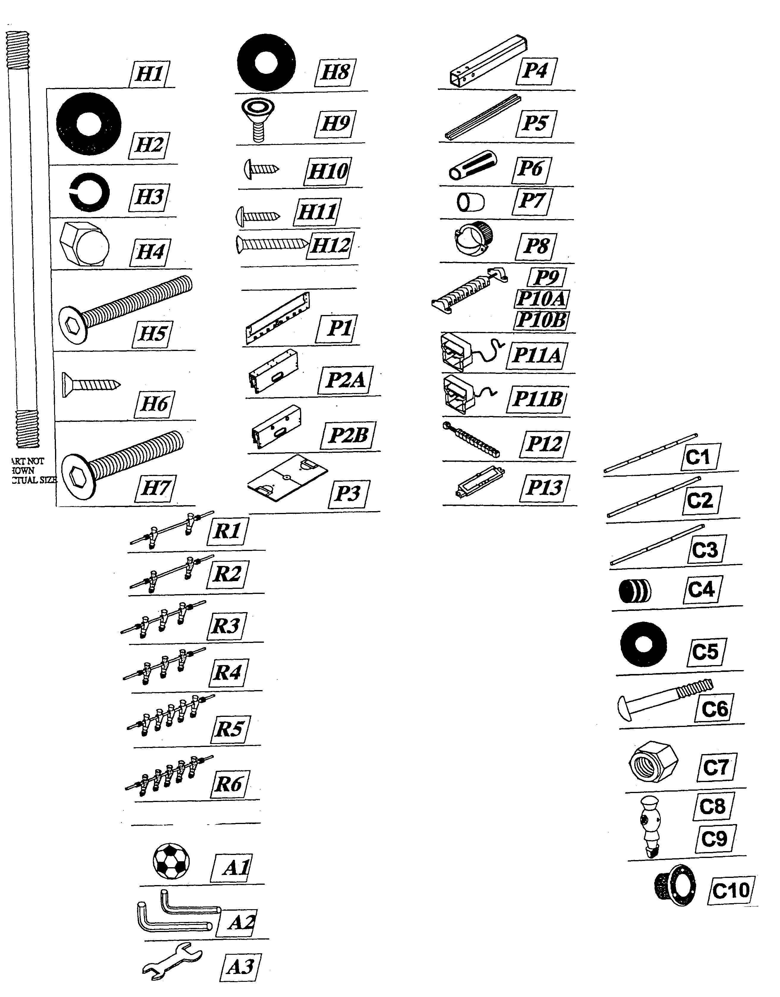 Harvard G01911 soccer table diagram