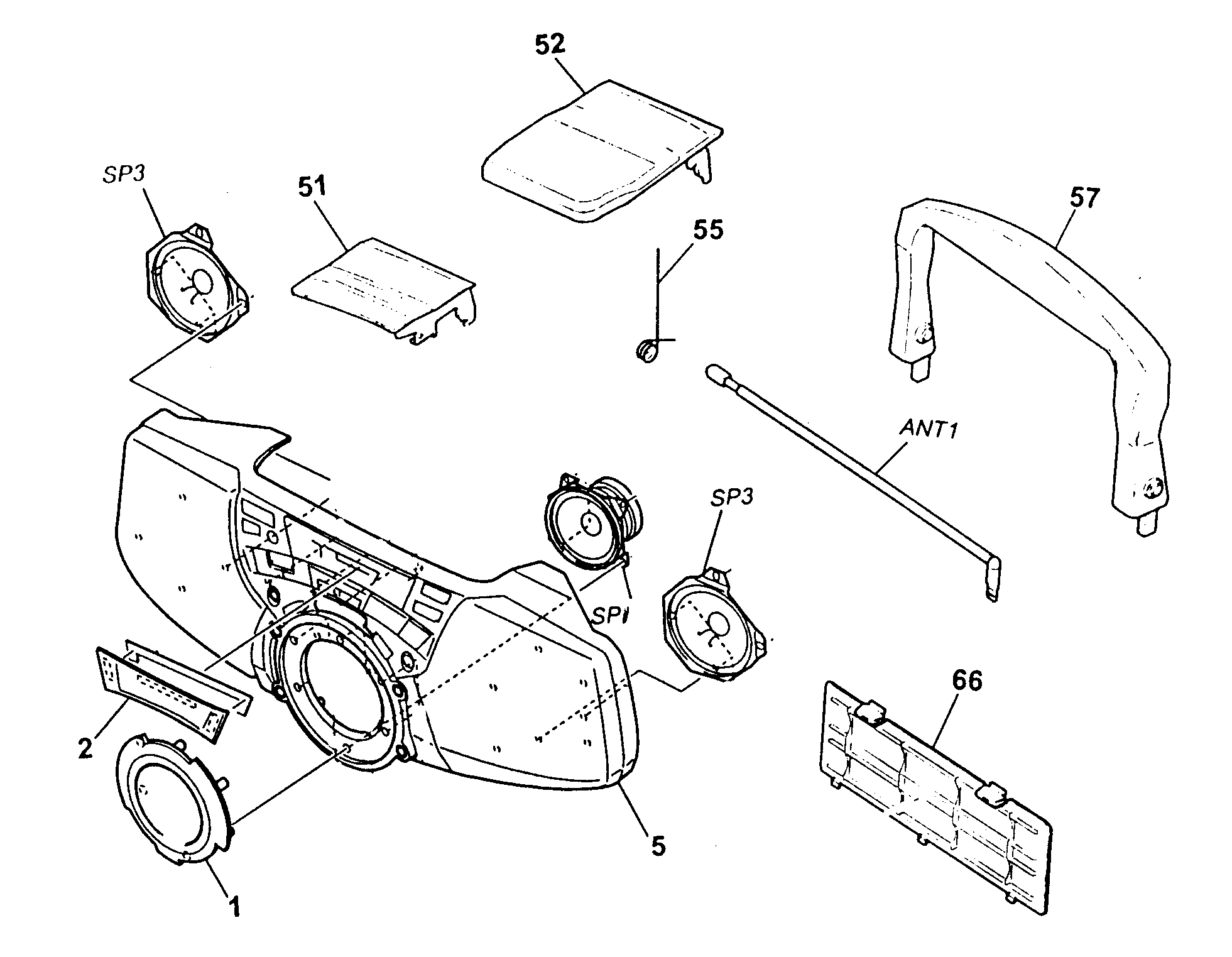 Sony CFD-G50 cabinet parts diagram