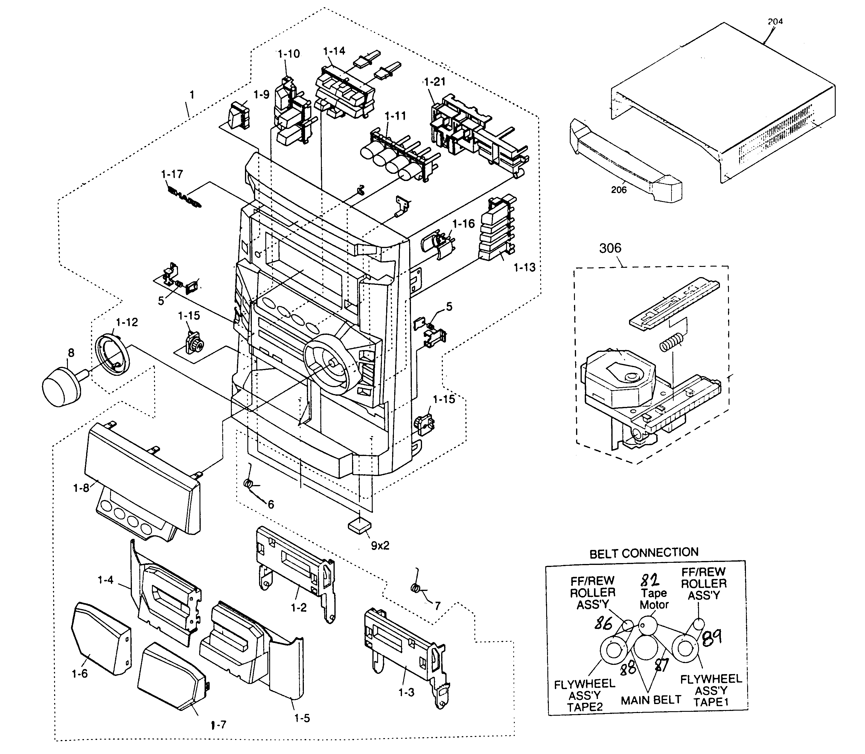 Sharp CP-BA300 speakers diagram