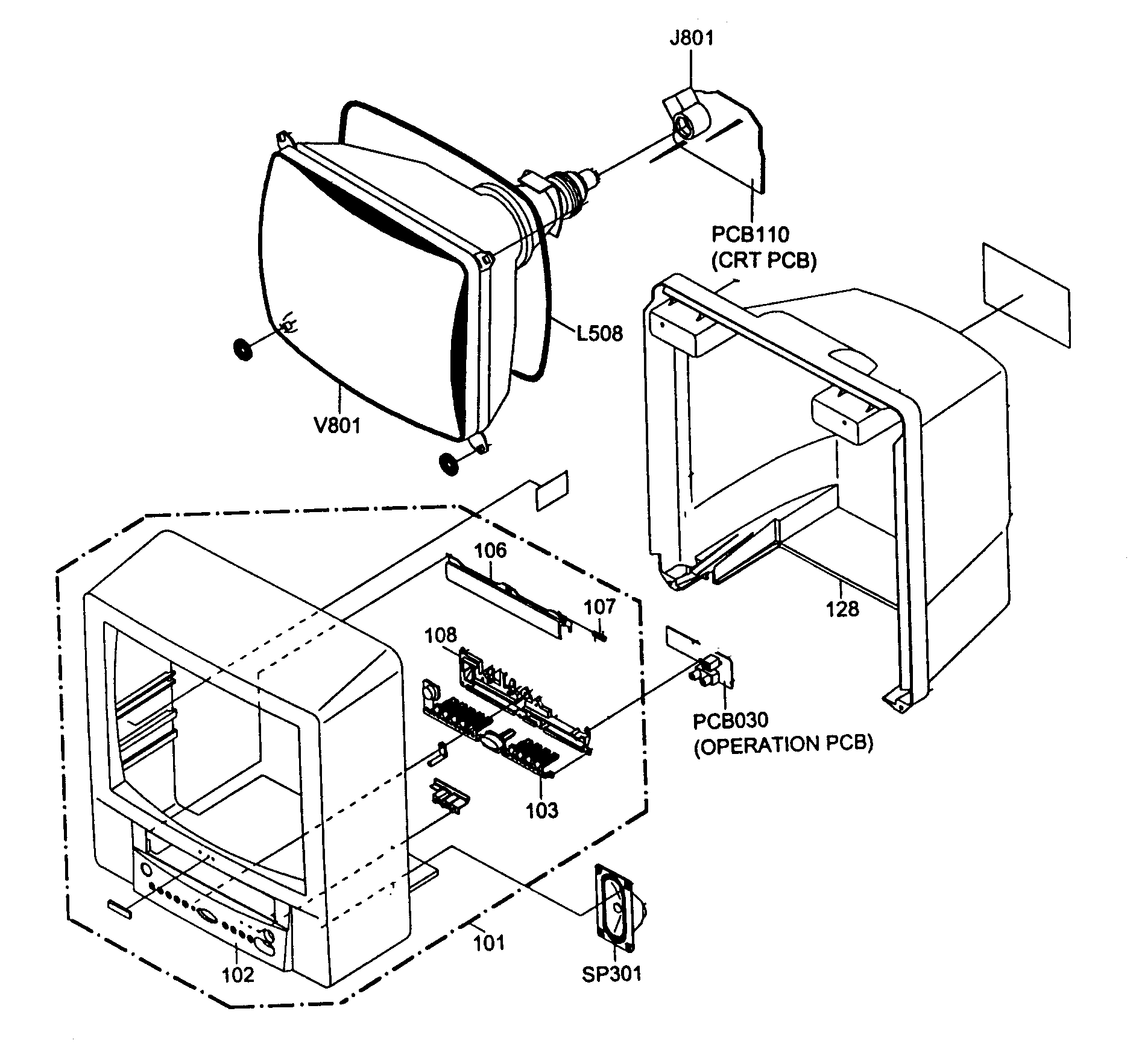 Toshiba MV13DL2 cabinet parts diagram