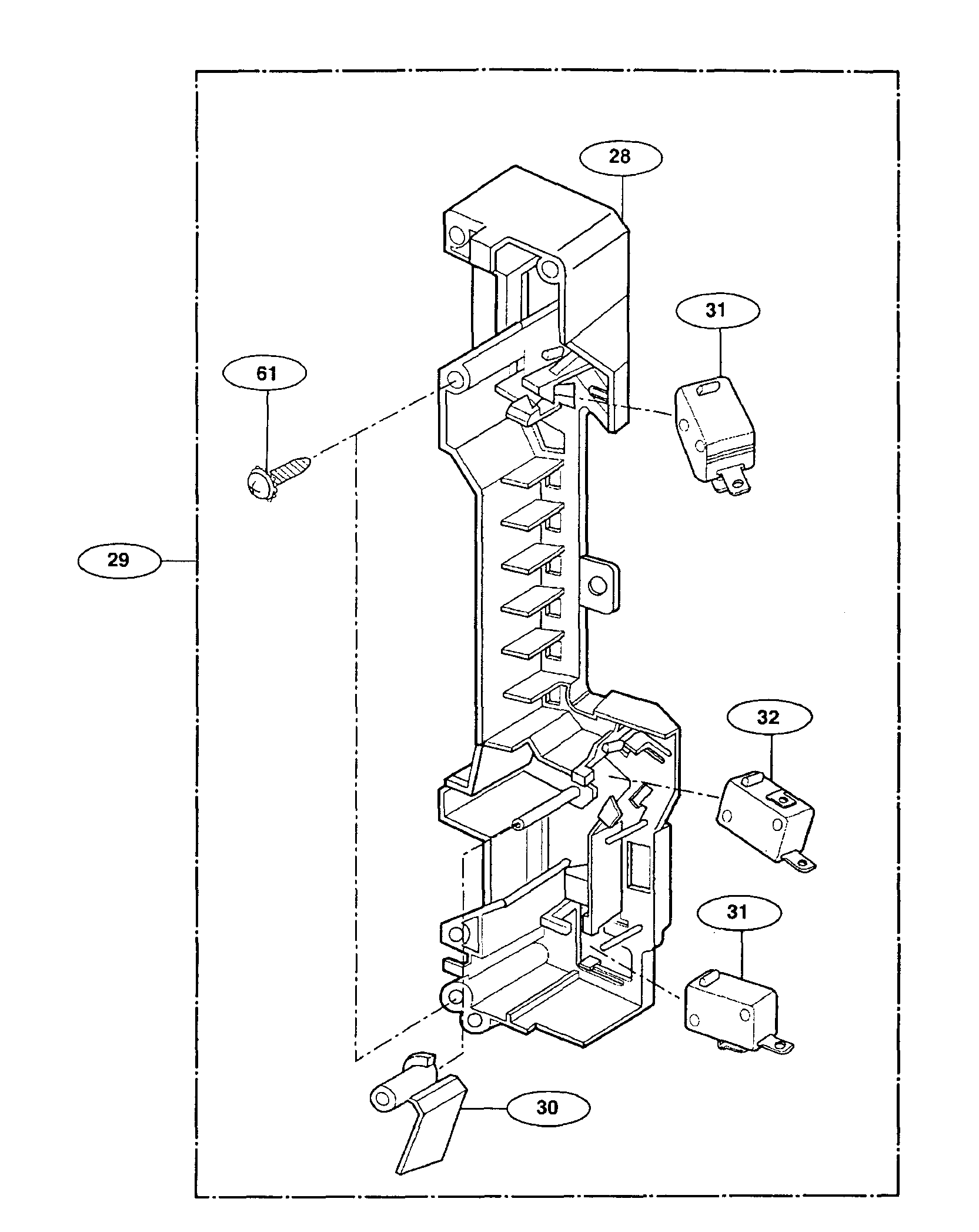 Panasonic NN-S251WL door hook diagram