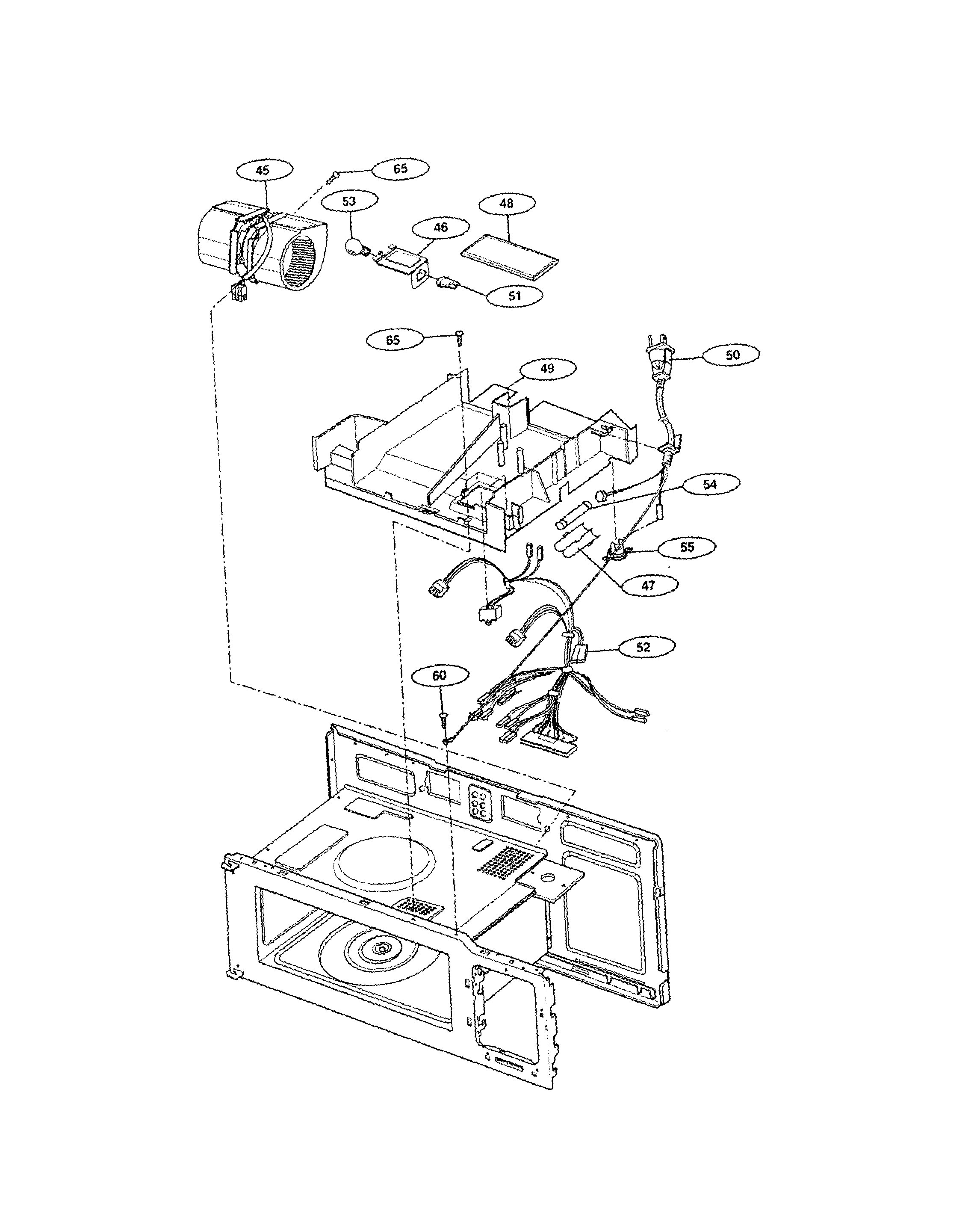 Panasonic NN-S251WL fan assy diagram