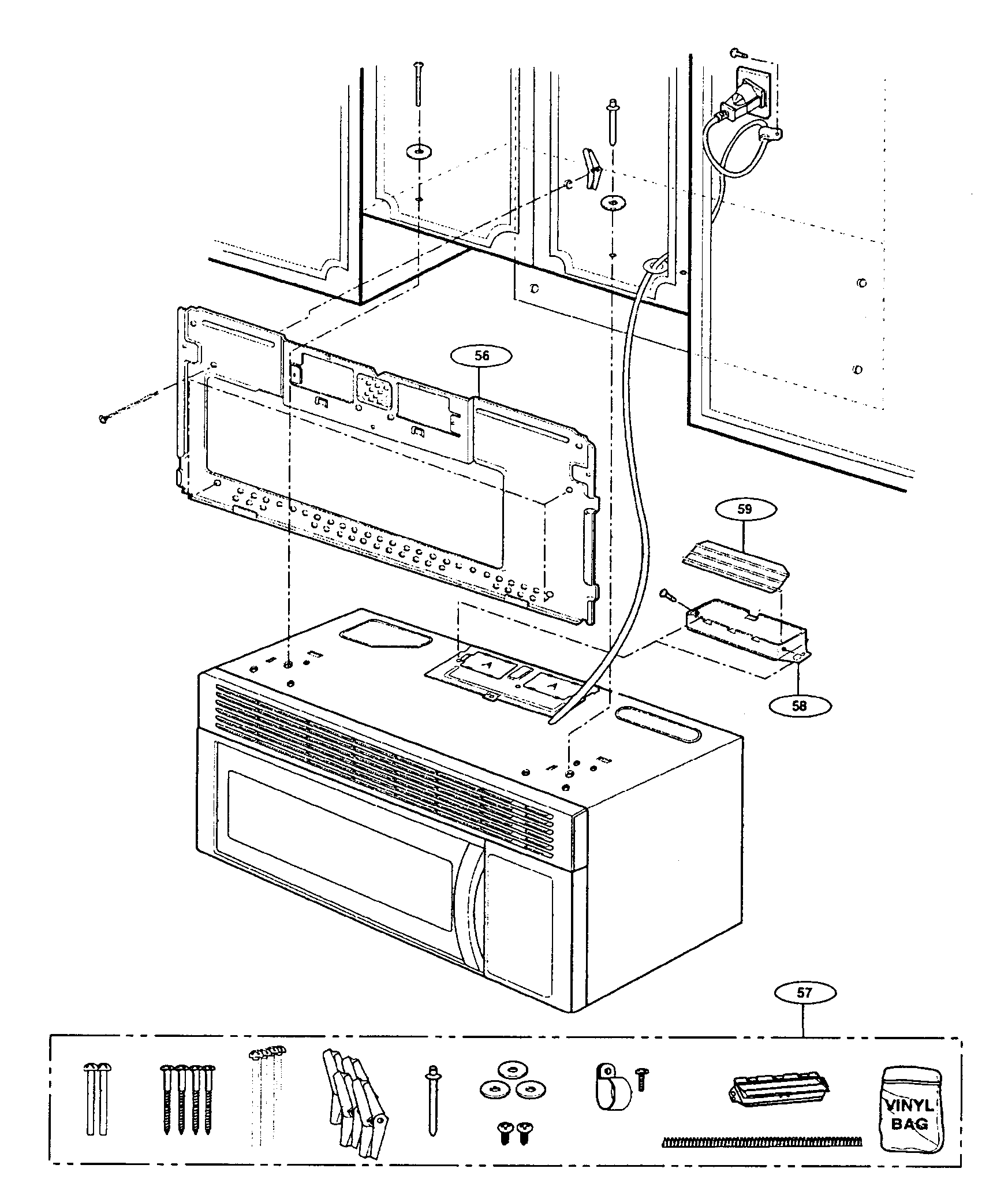 Panasonic NN-S251WL mounting diagram