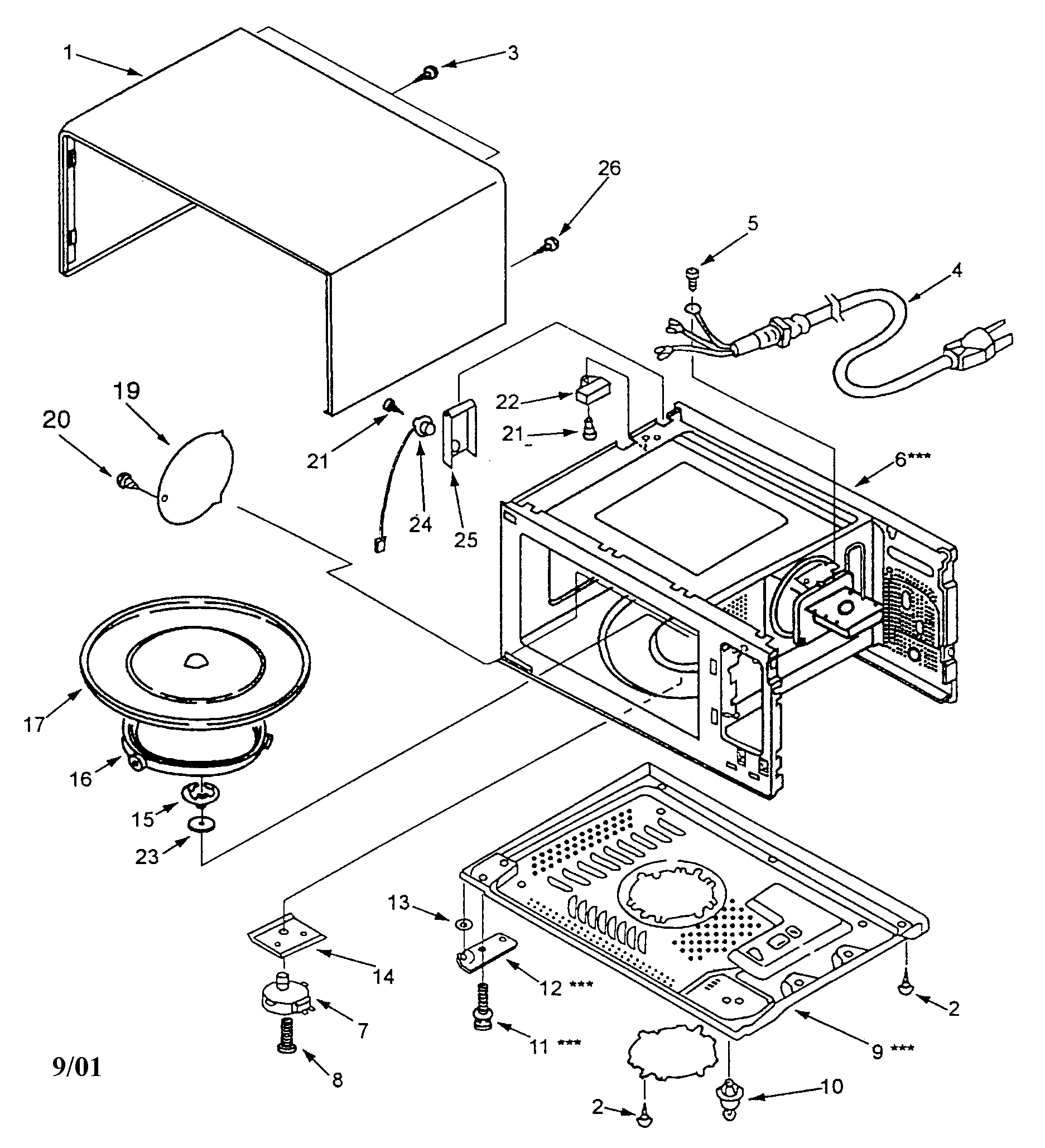 Kenmore 56561582010 cabinet parts diagram