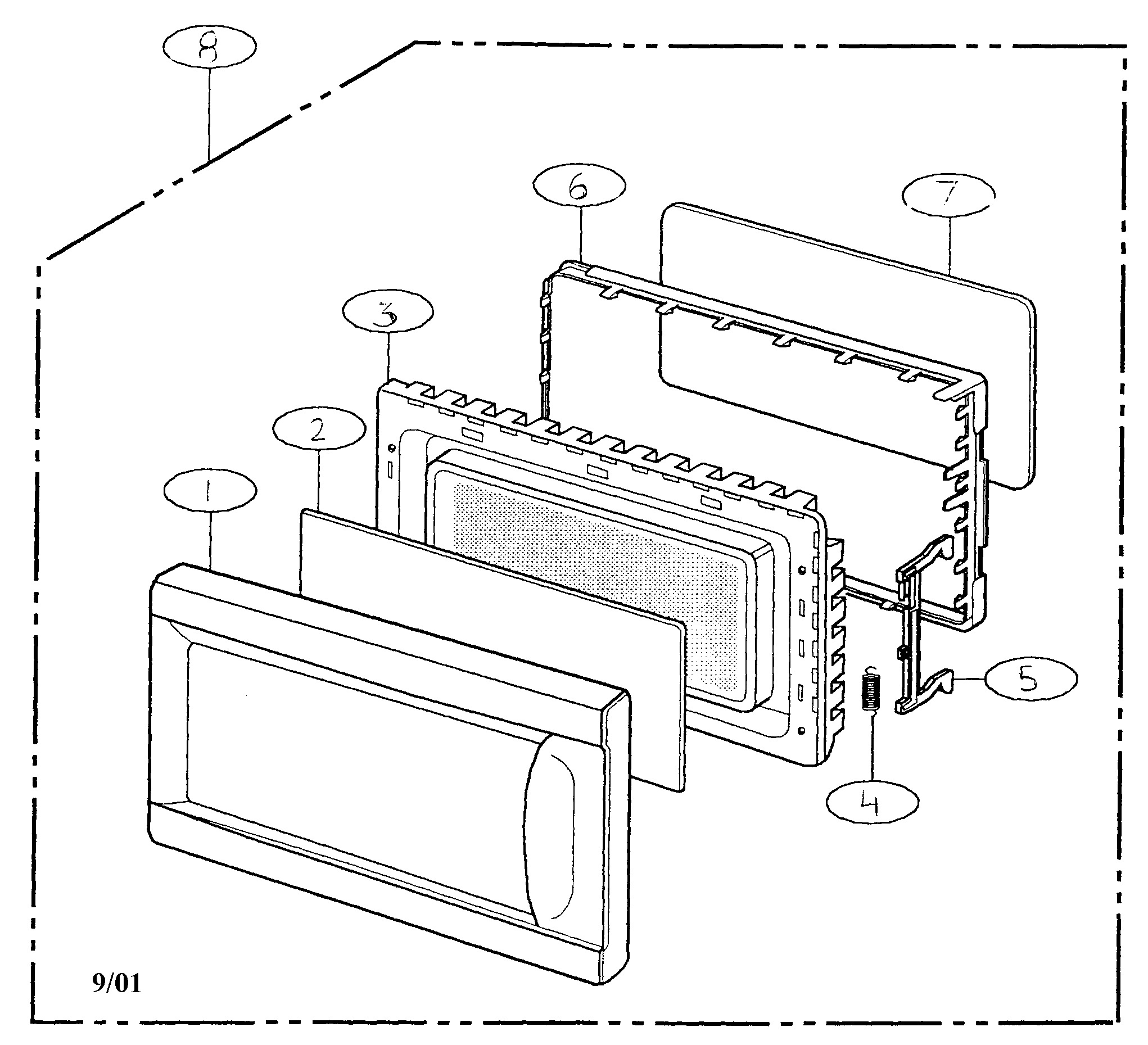 Kenmore 72161109100 door diagram