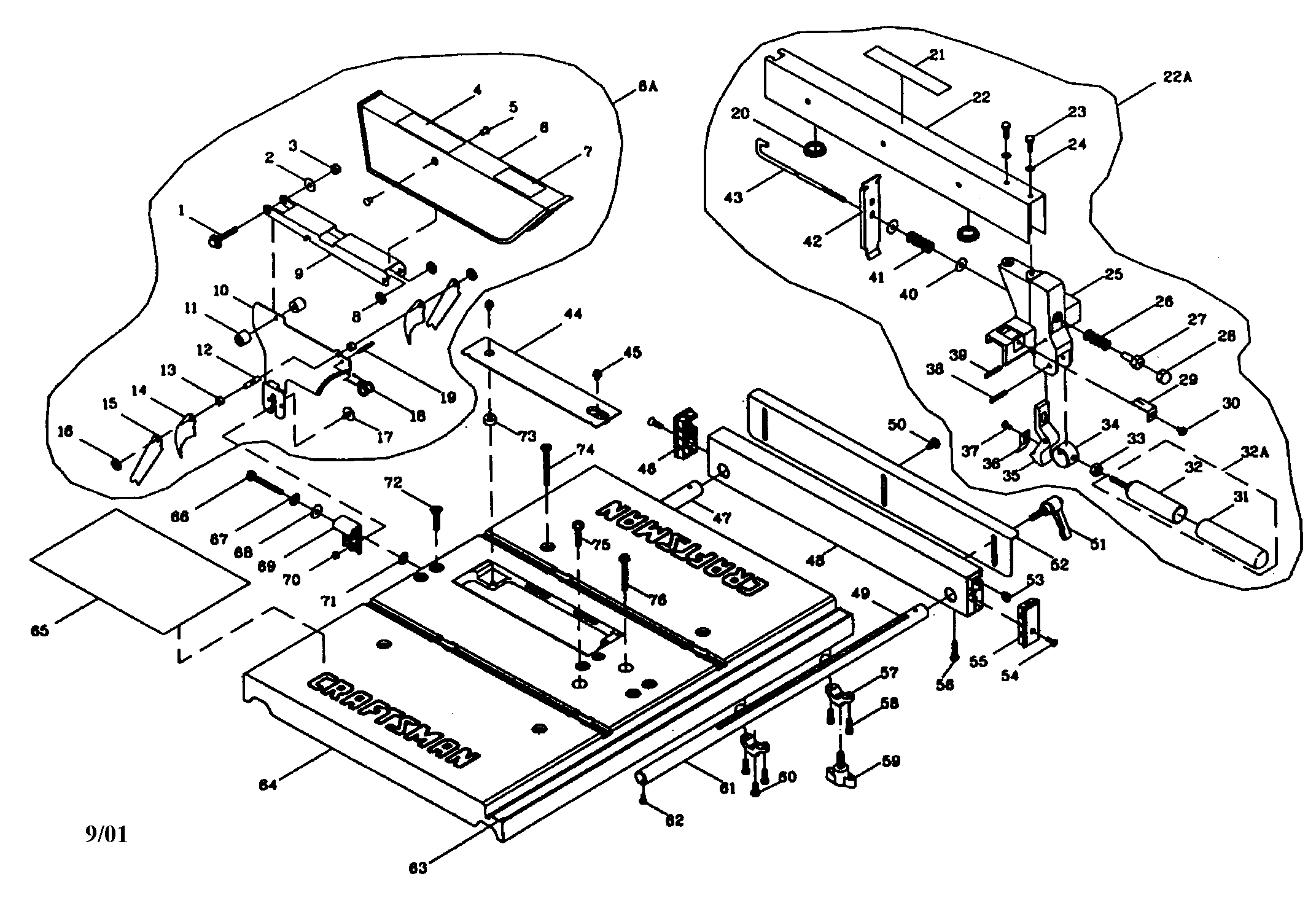 Craftsman 137248250 table diagram