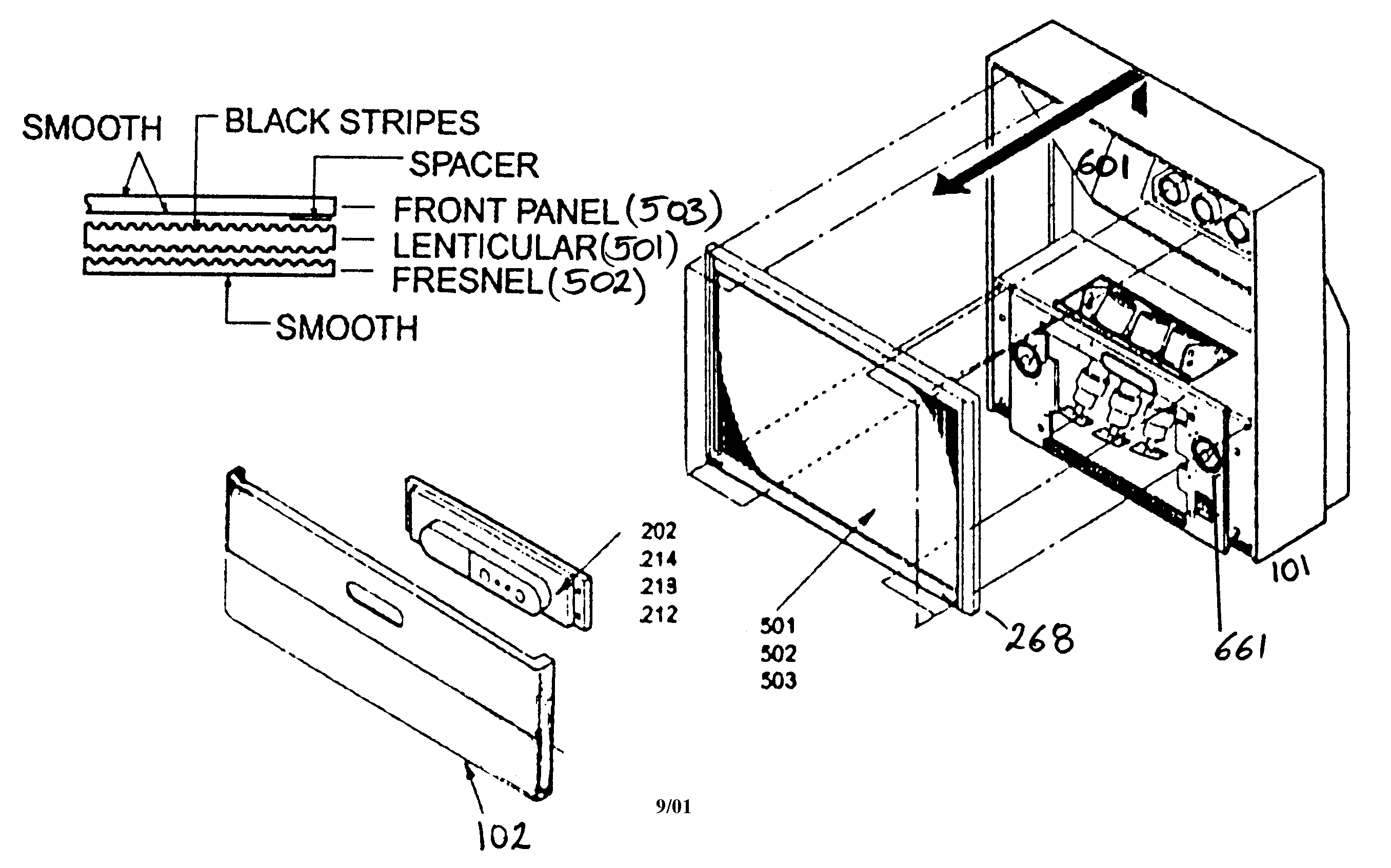 Toshiba 50H81 cabinet parts diagram
