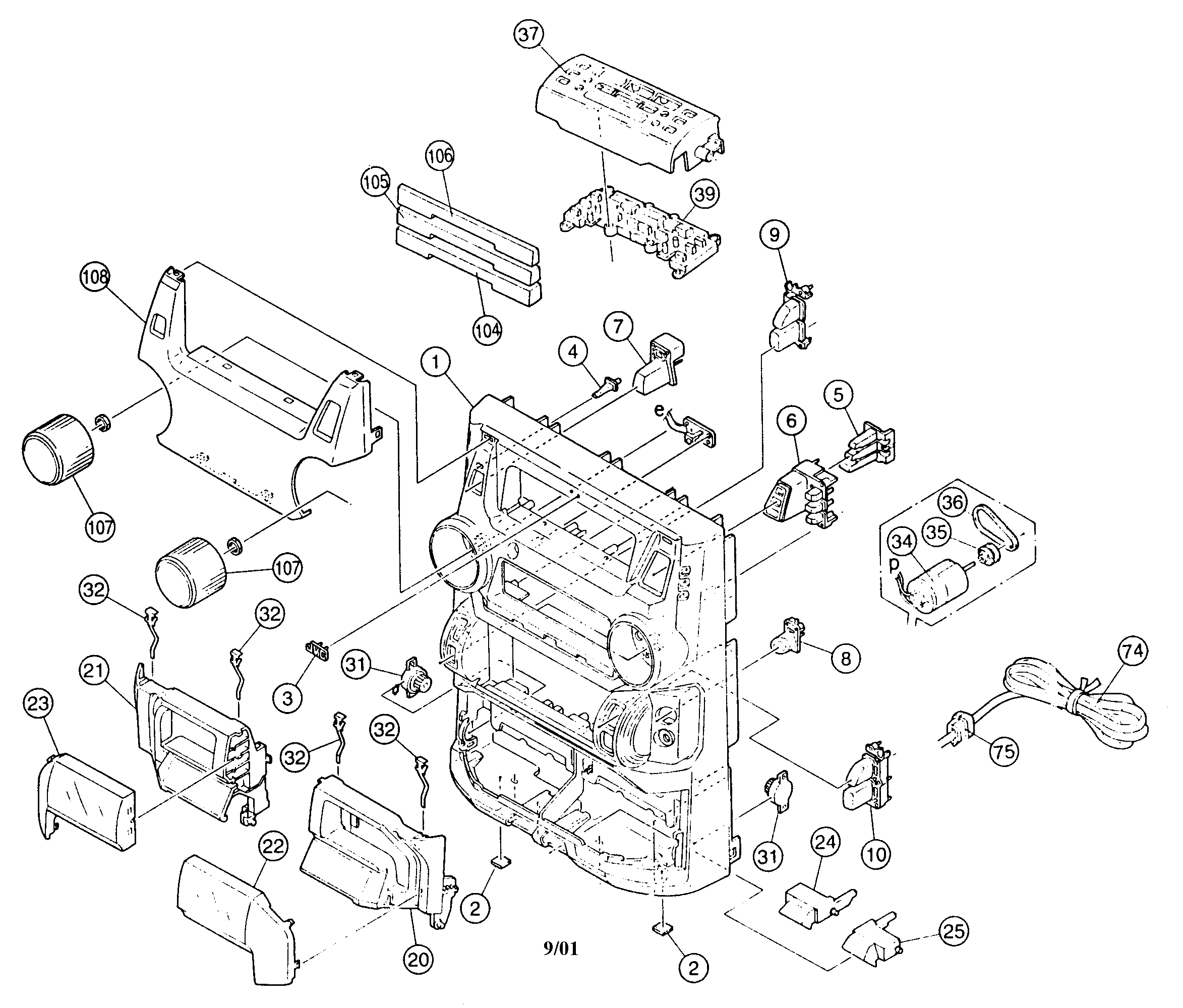 JVC MX-J506 cabinet parts diagram