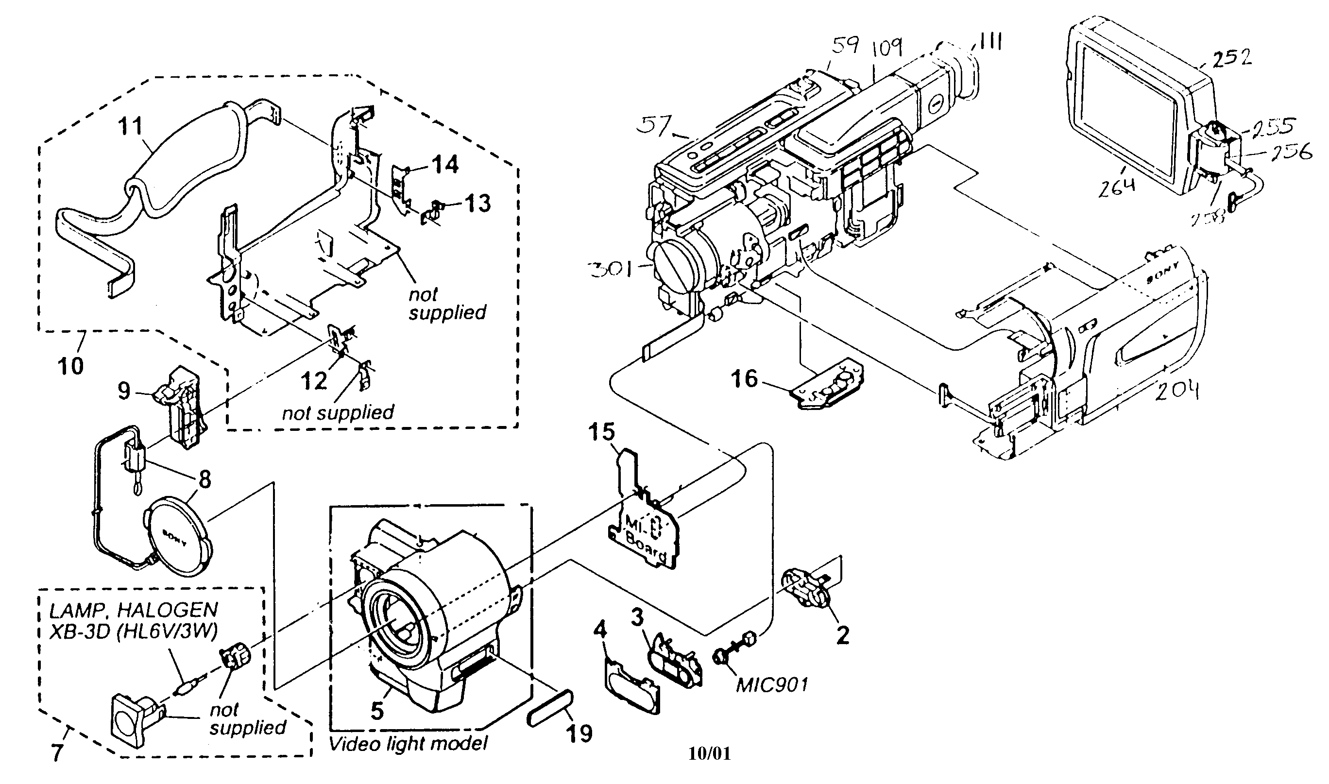 Sony CCD-TRV88 cabinet parts diagram