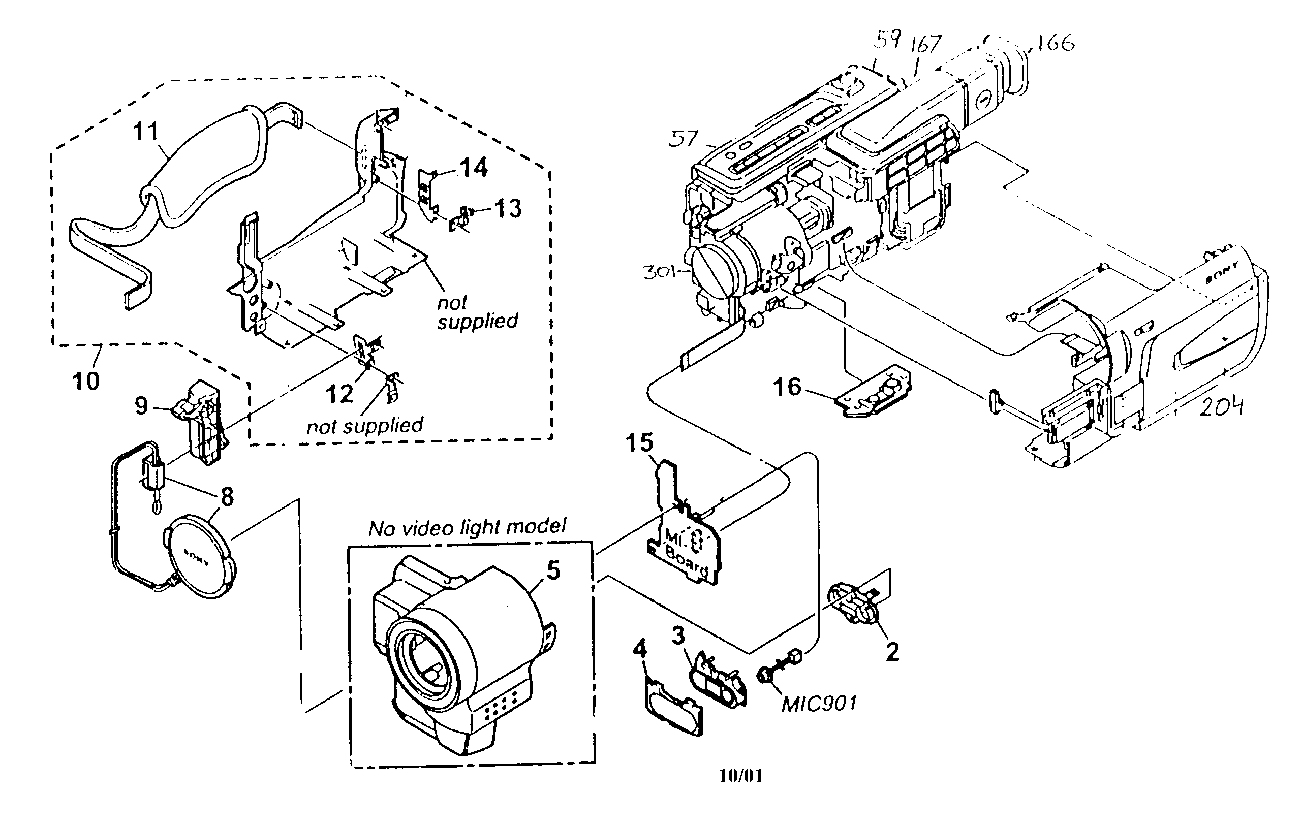 Sony CCD-TR818 cabinet parts diagram