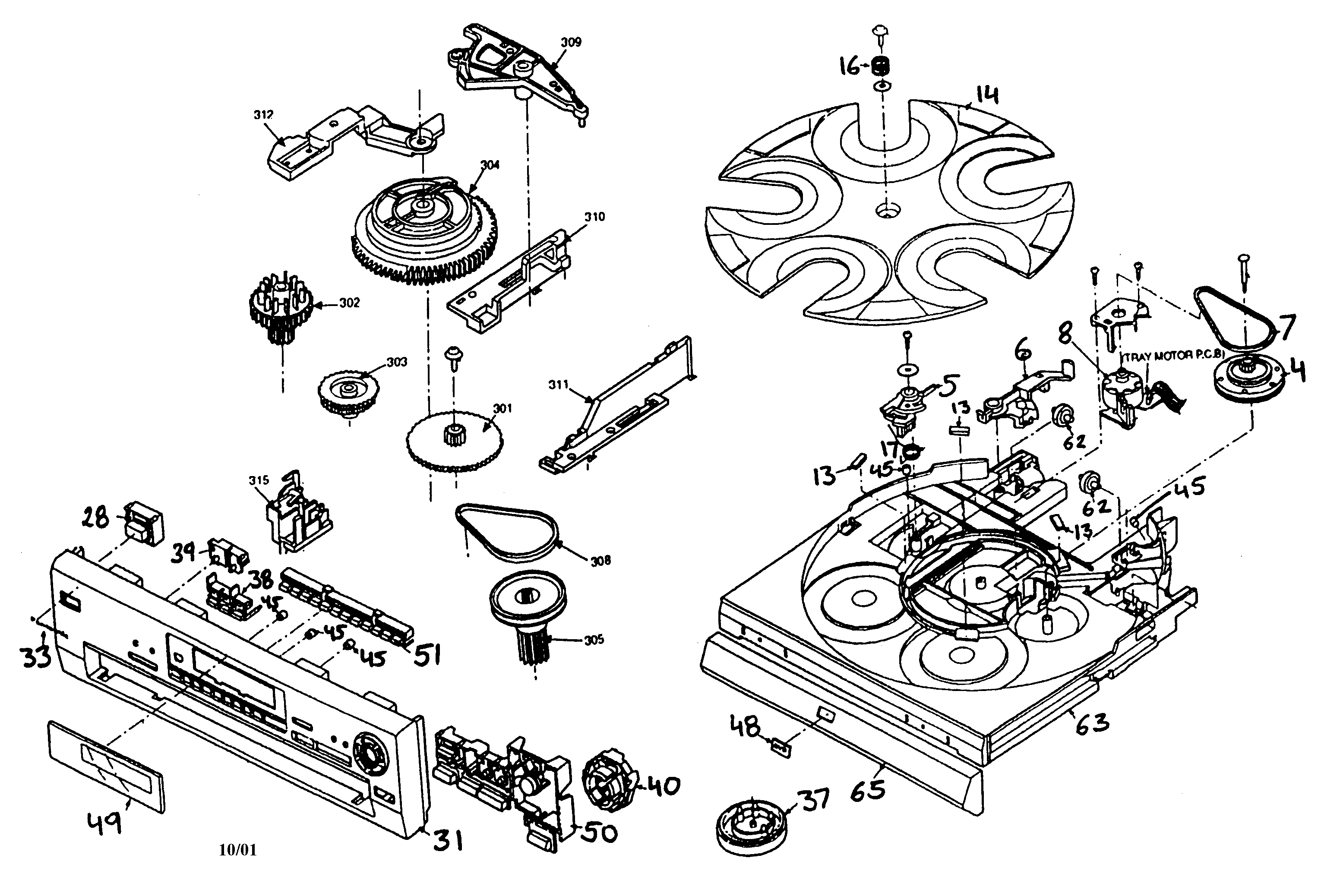 Panasonic DVD-CV290 cabinet parts diagram