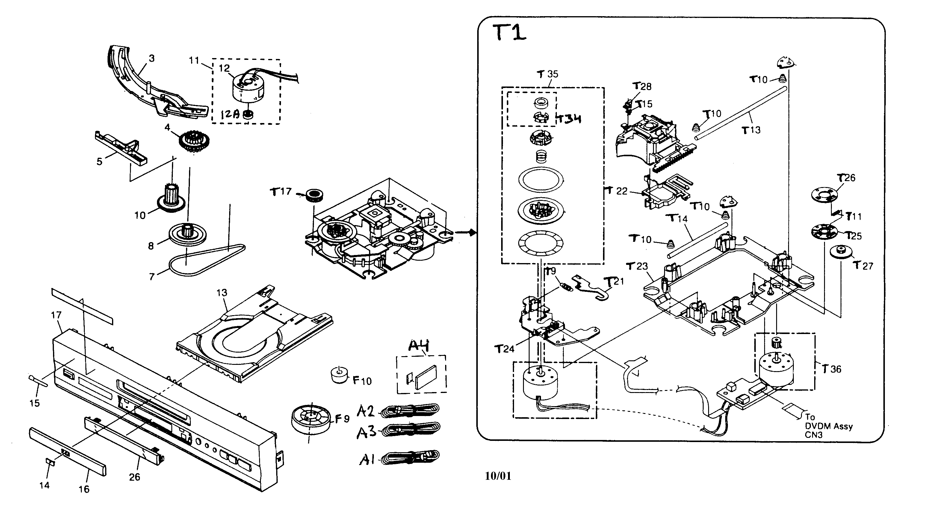 Pioneer DV-333 cabinet parts diagram