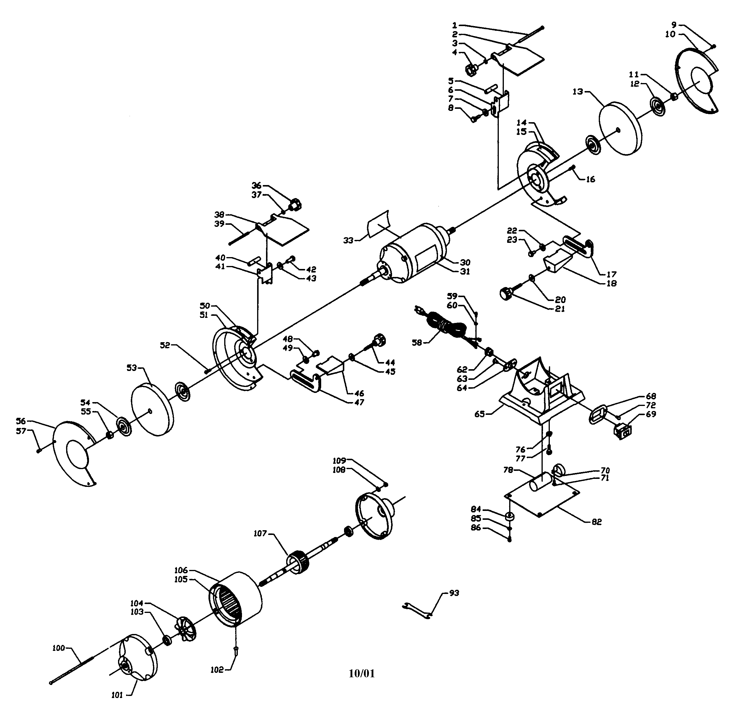 Craftsman 152211060 grinder assy diagram