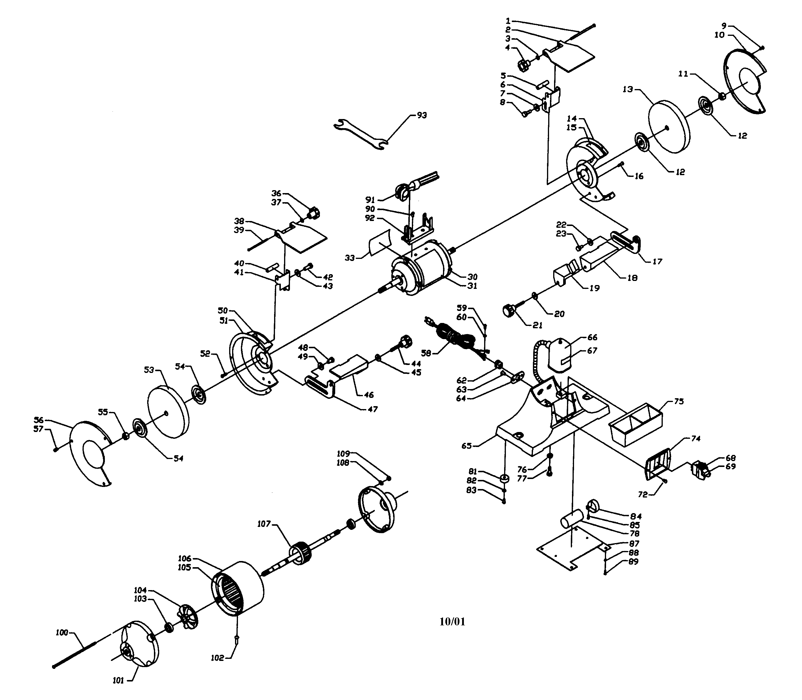 Craftsman 152211160 grinder assy diagram