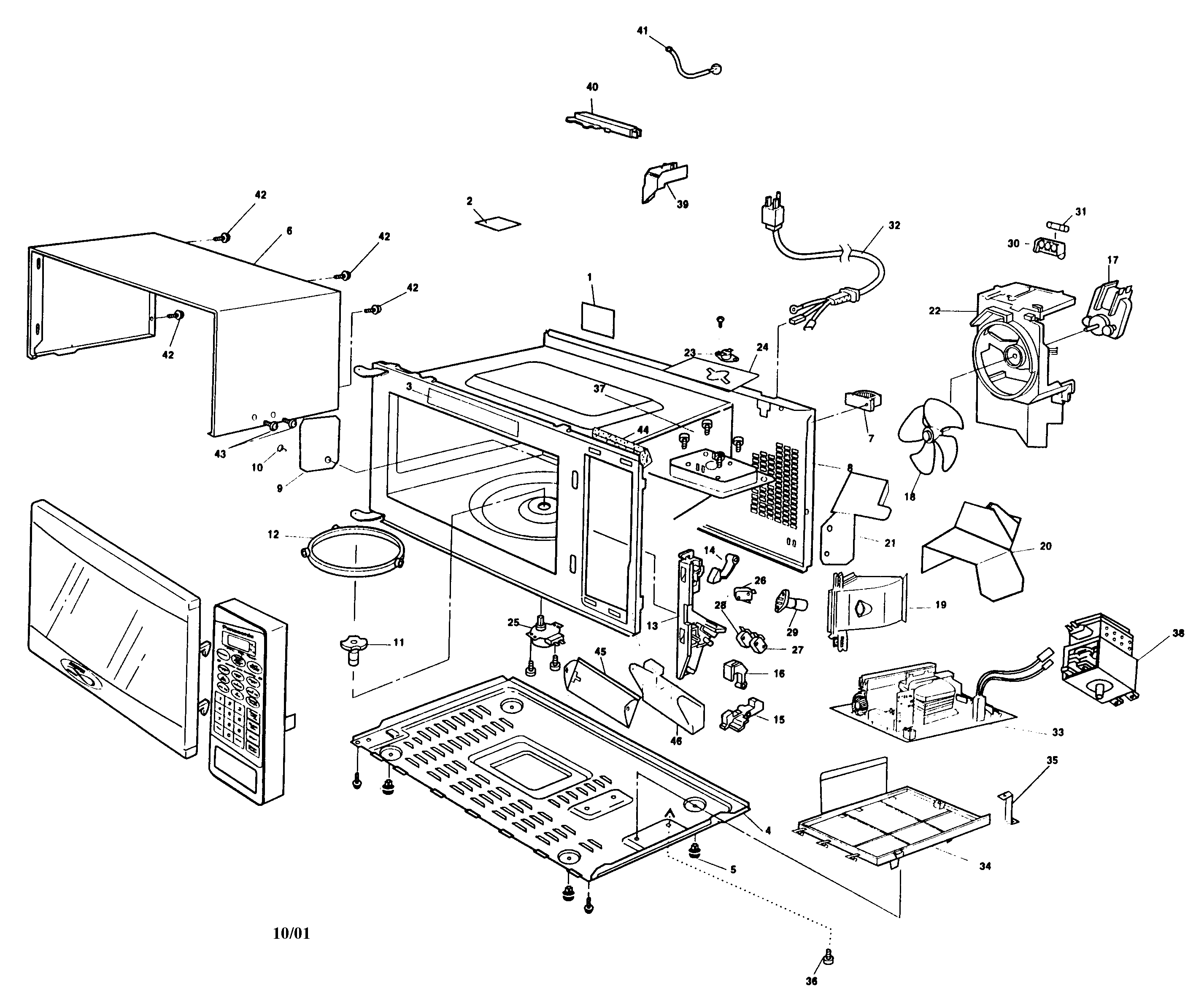 Panasonic NN-S950 oven cabinet diagram