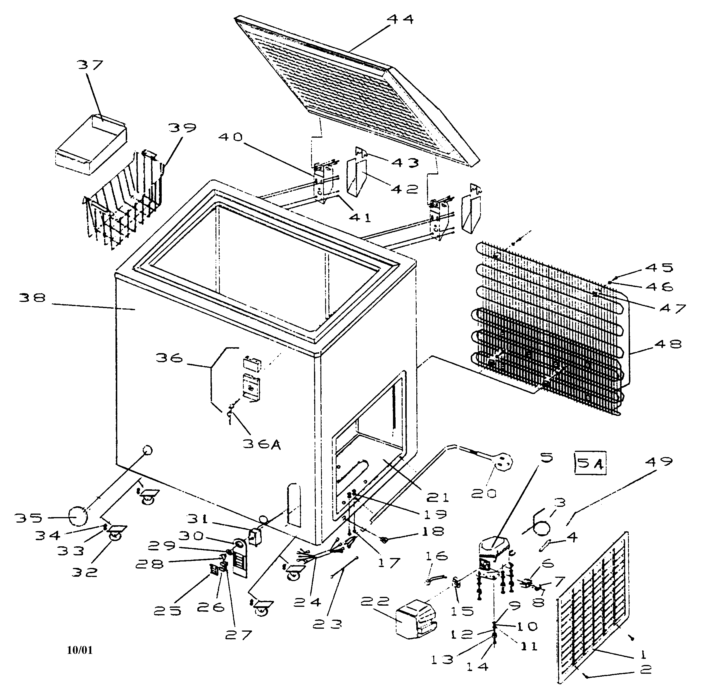 Haier BD120GLD freezer diagram