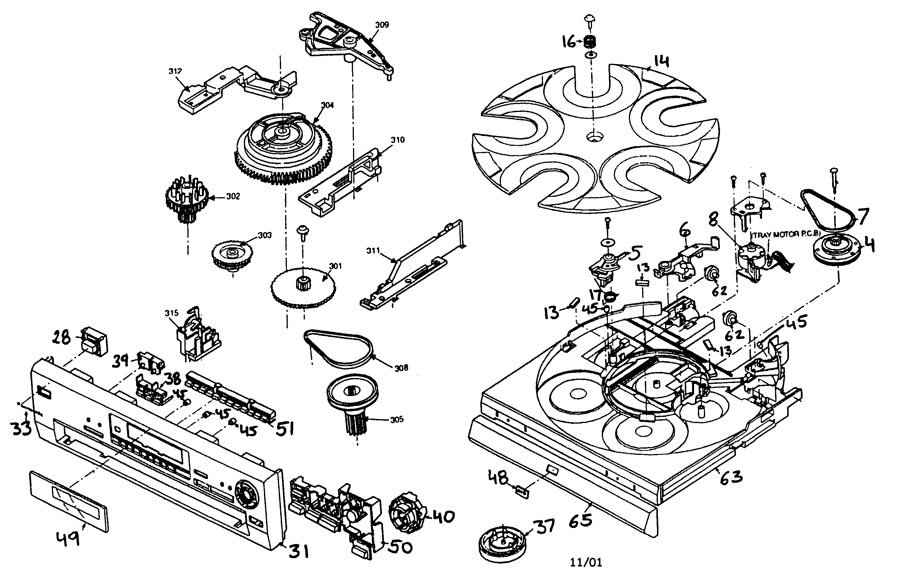 Panasonic DVD-CV36 cabinet parts diagram