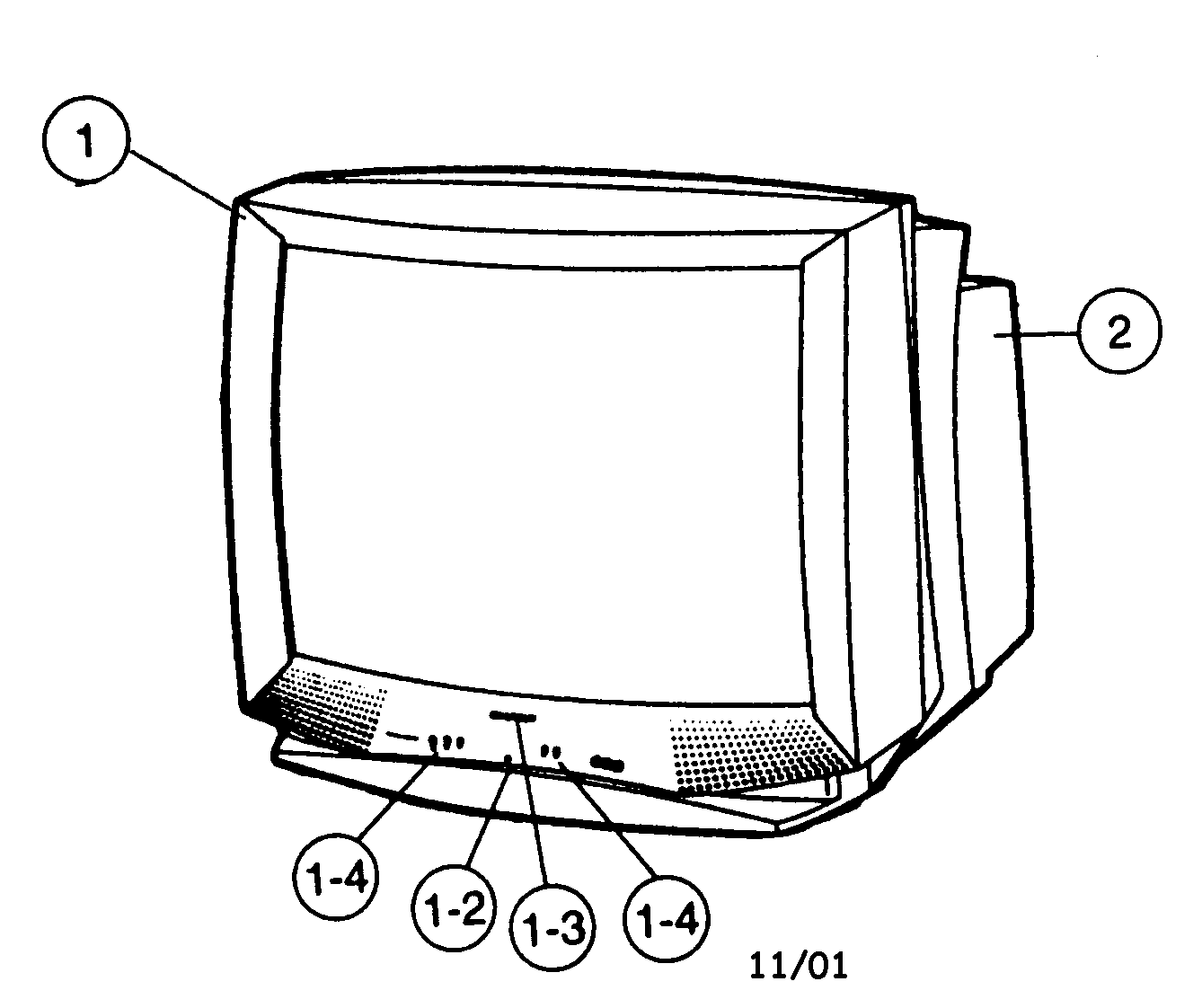 Sharp 32L-S400 cabinet parts diagram