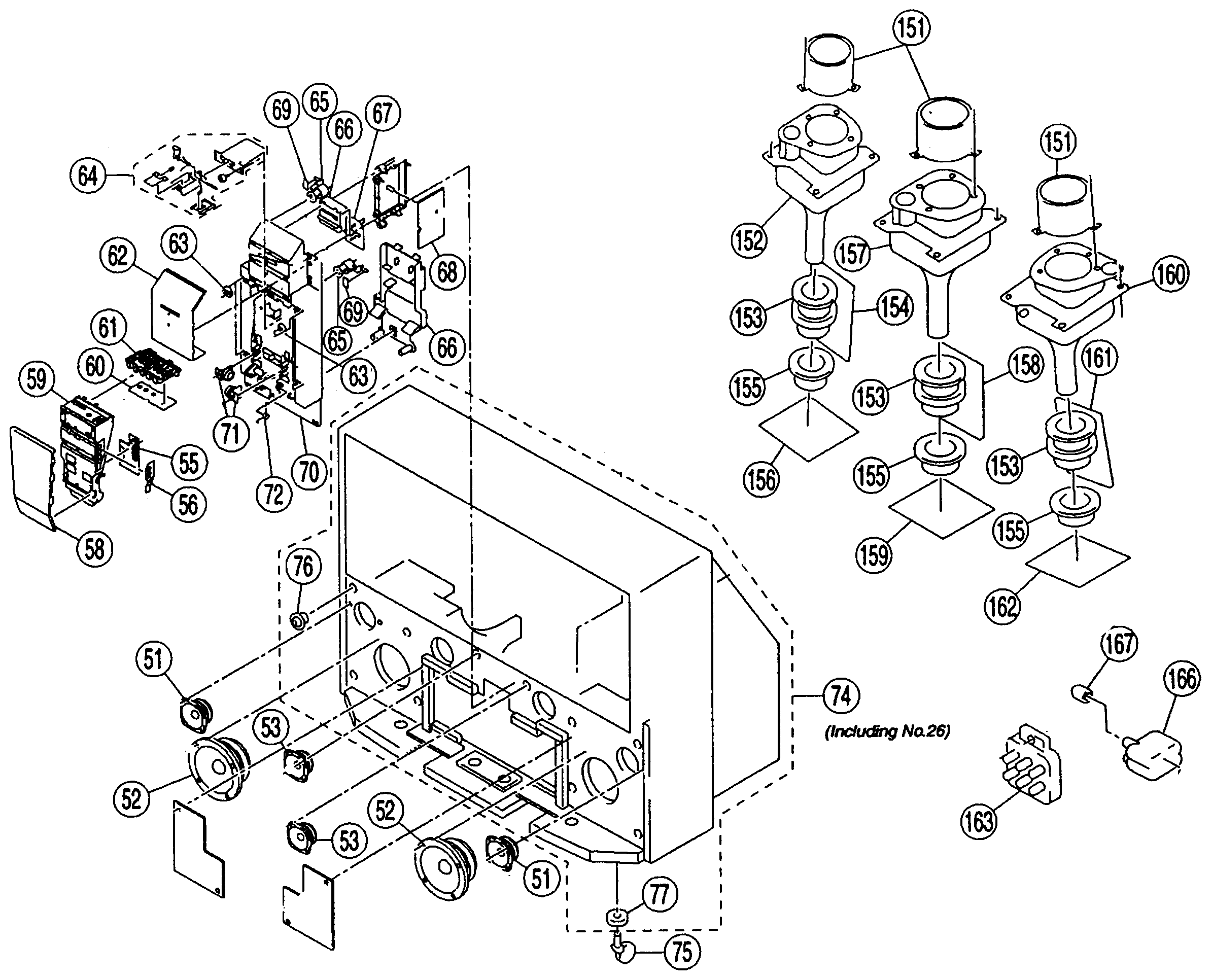 Sony KP-65XBR10W front panel/crt diagram