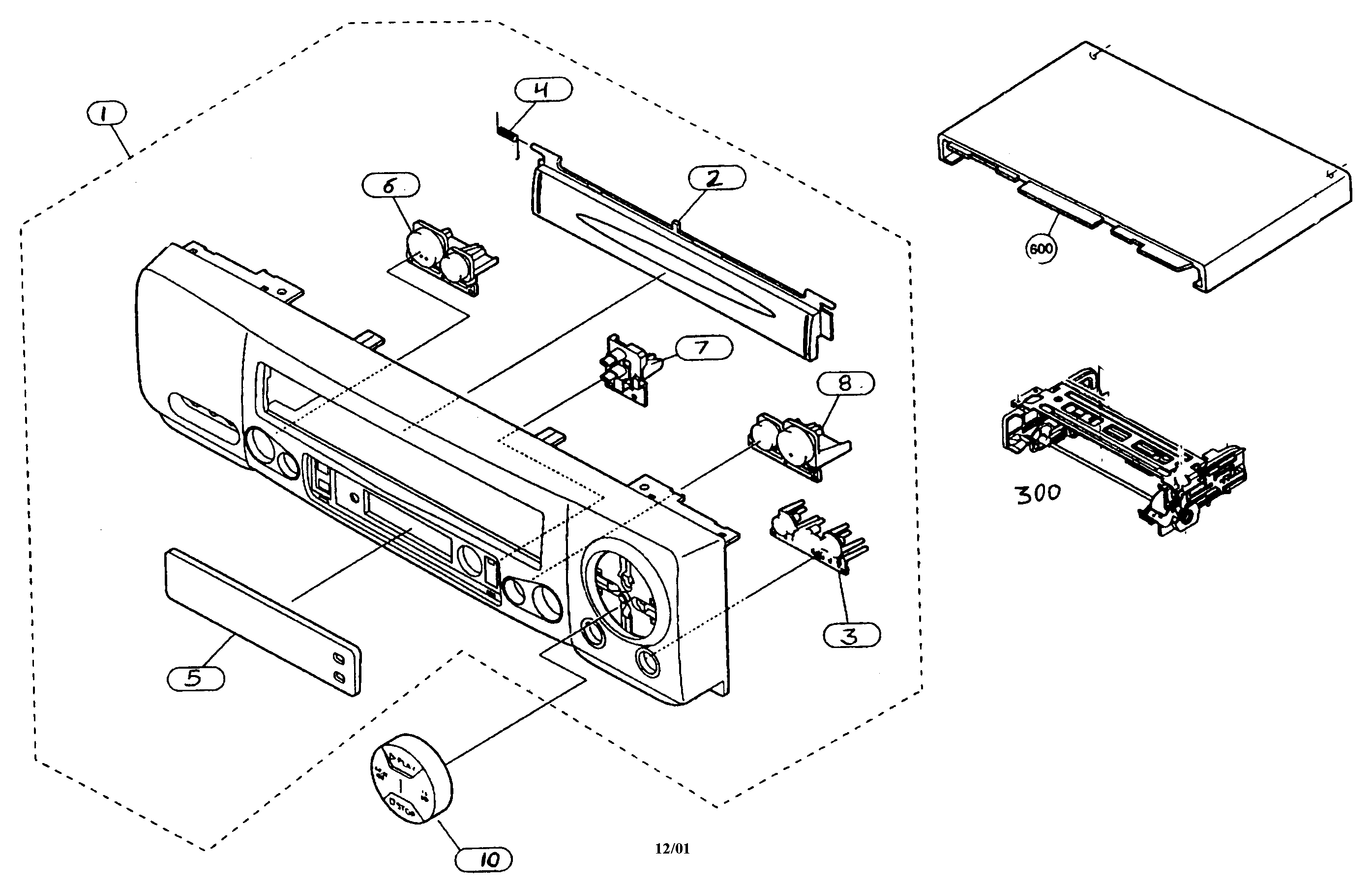 Sharp VC-A422U cabinet parts diagram