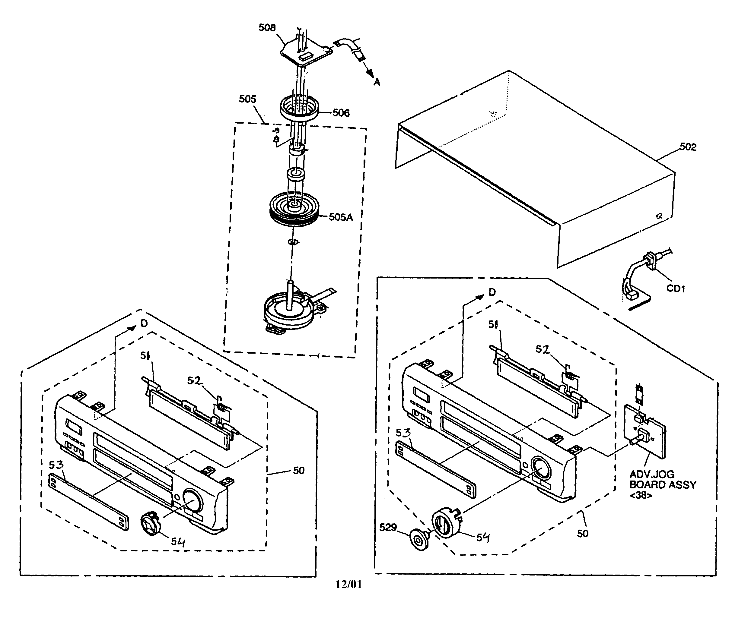 JVC HR-VP790U cabinet parts diagram