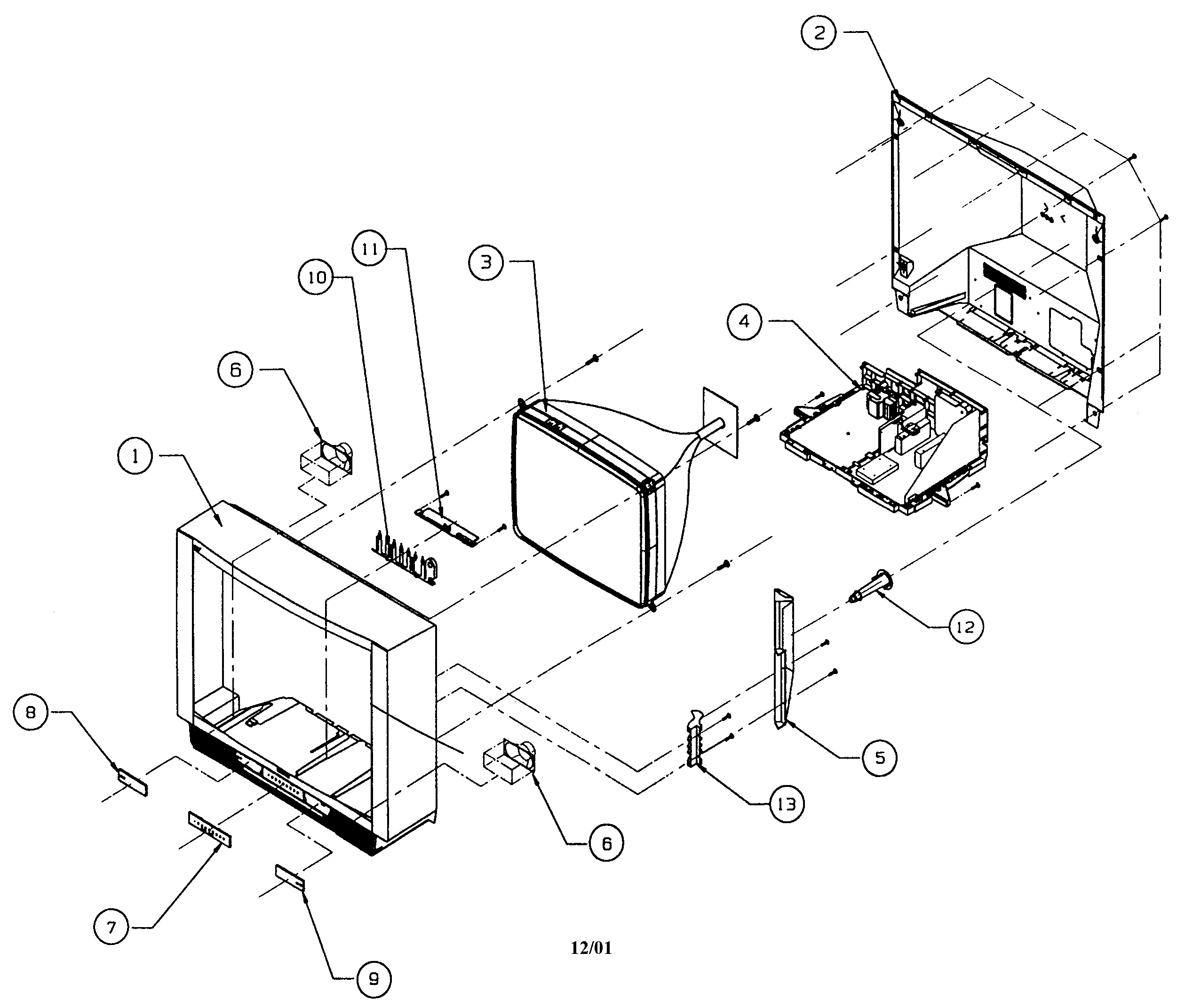 Hitachi 32UDX10S cabinet parts diagram