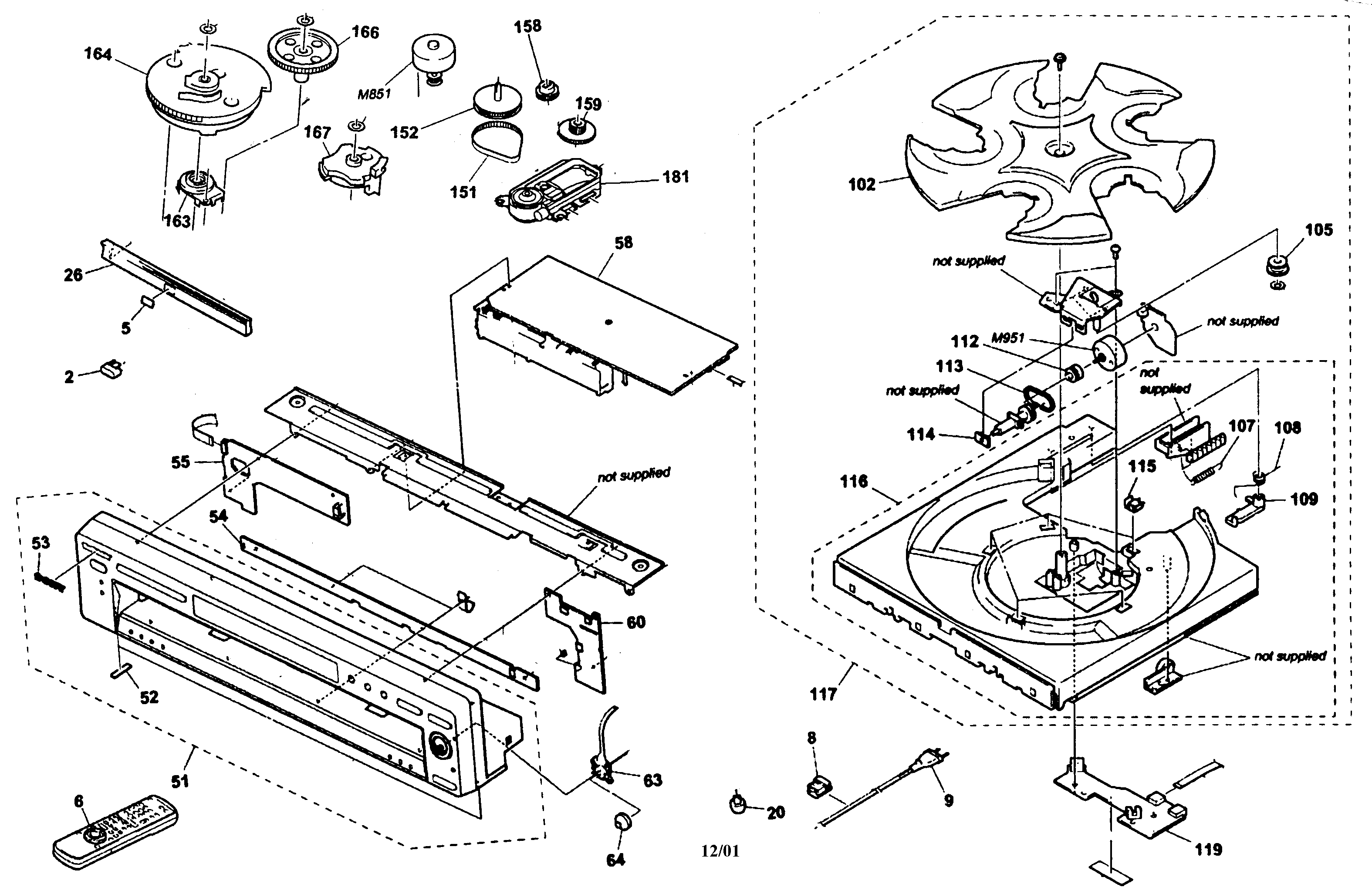 Sony DVP-NC600 cabinet parts diagram