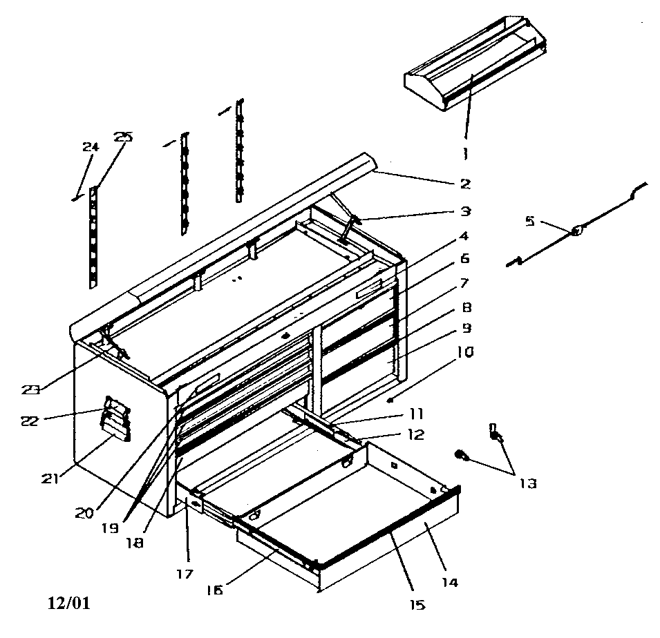Craftsman 706596230 tool chest diagram