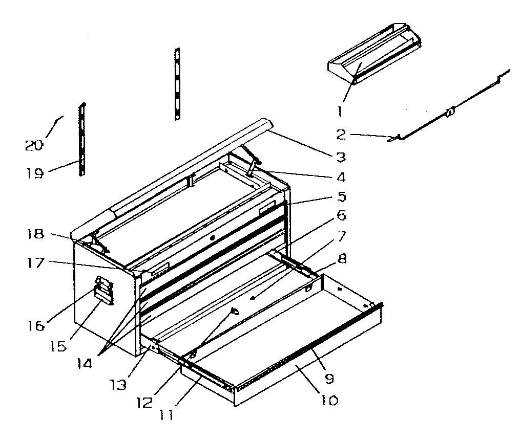 Craftsman 706597250 tool chest diagram