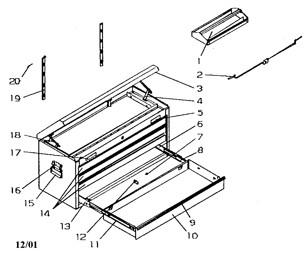 Craftsman 706596250 tool chest diagram