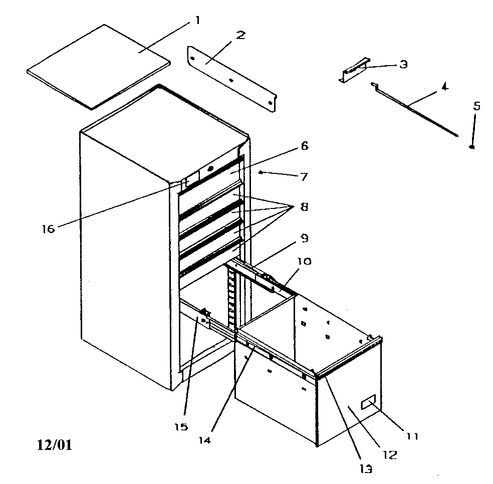 Craftsman 706597020 tool chest diagram