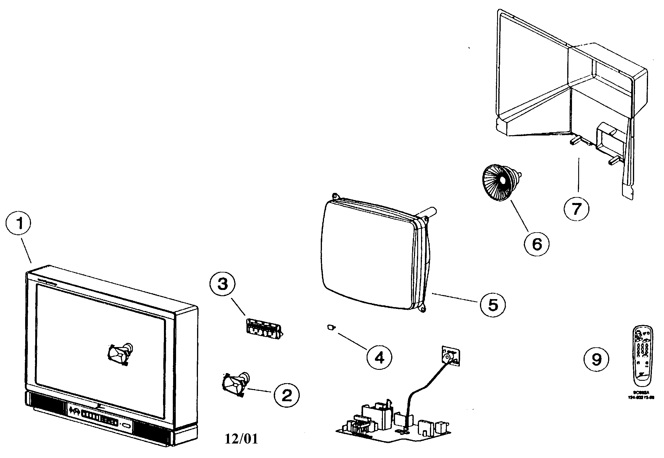 Zenith H25C35DT cabinet parts diagram