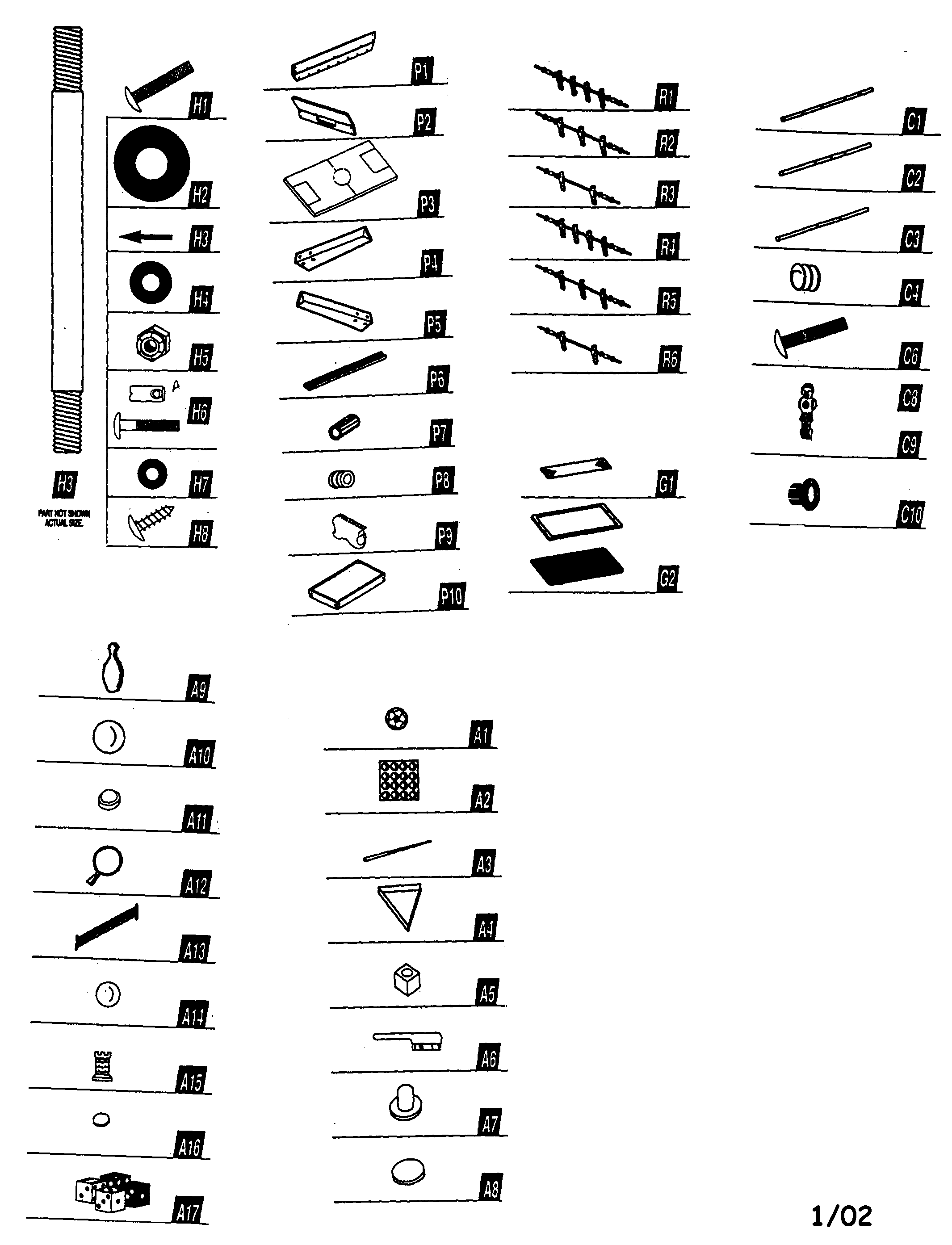 Harvard G05100 soccer table diagram