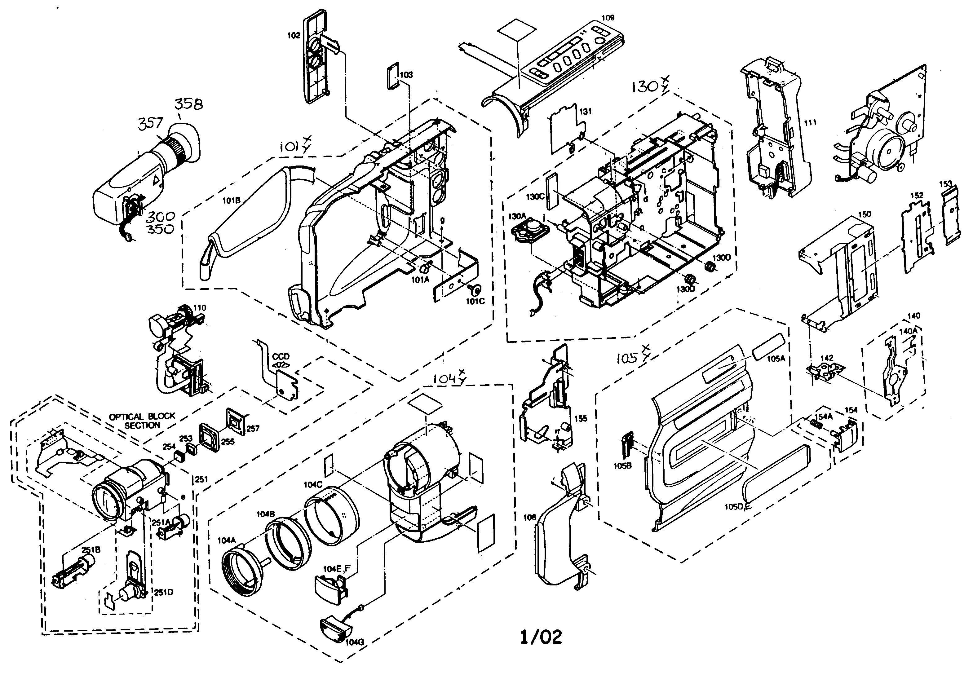JVC GR-AX760U cabinet parts diagram