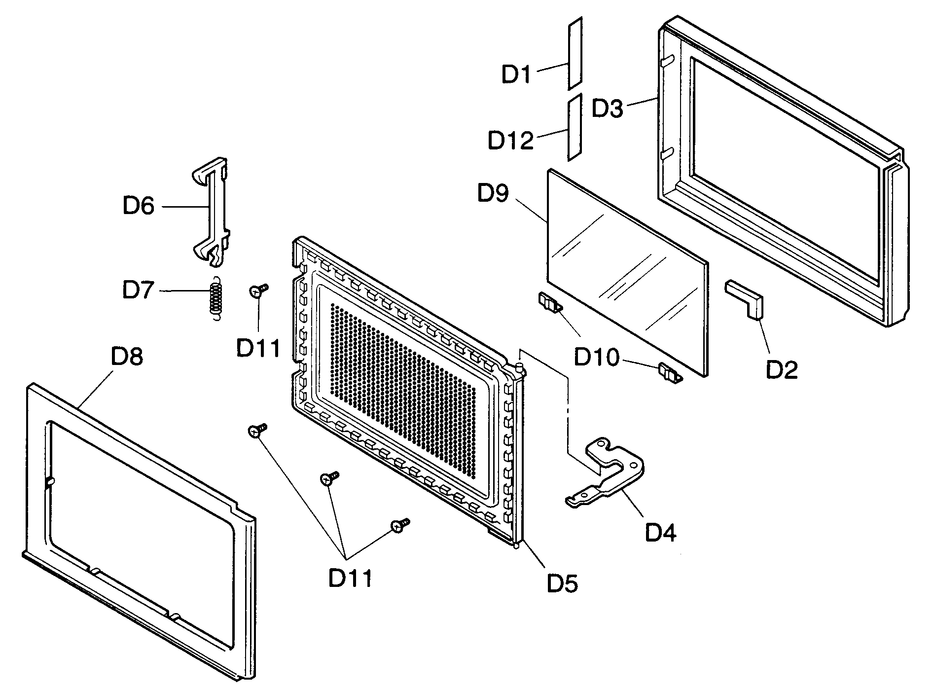 Panasonic NN-C867WV door assy diagram