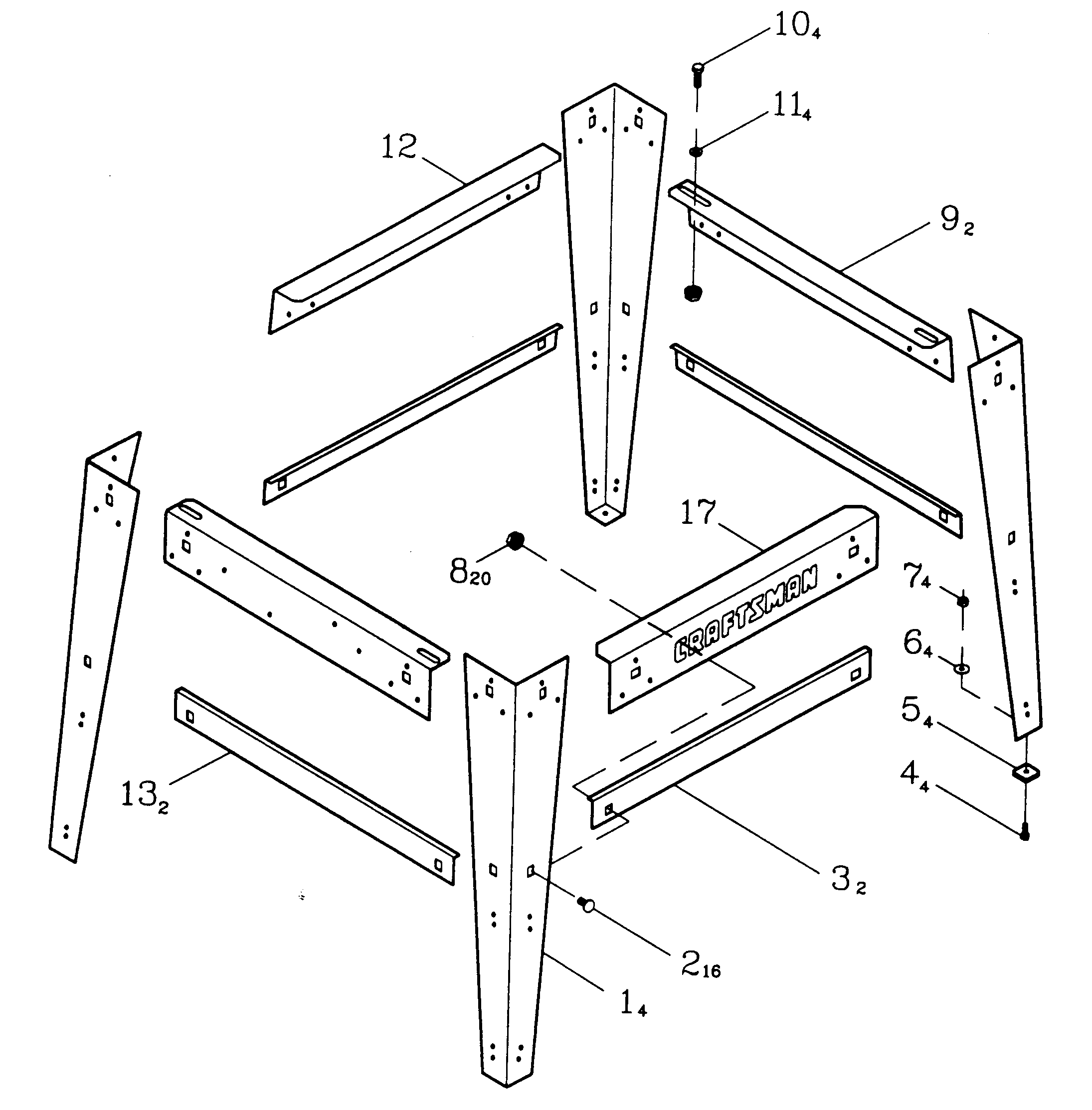 Craftsman 137248481 stand diagram