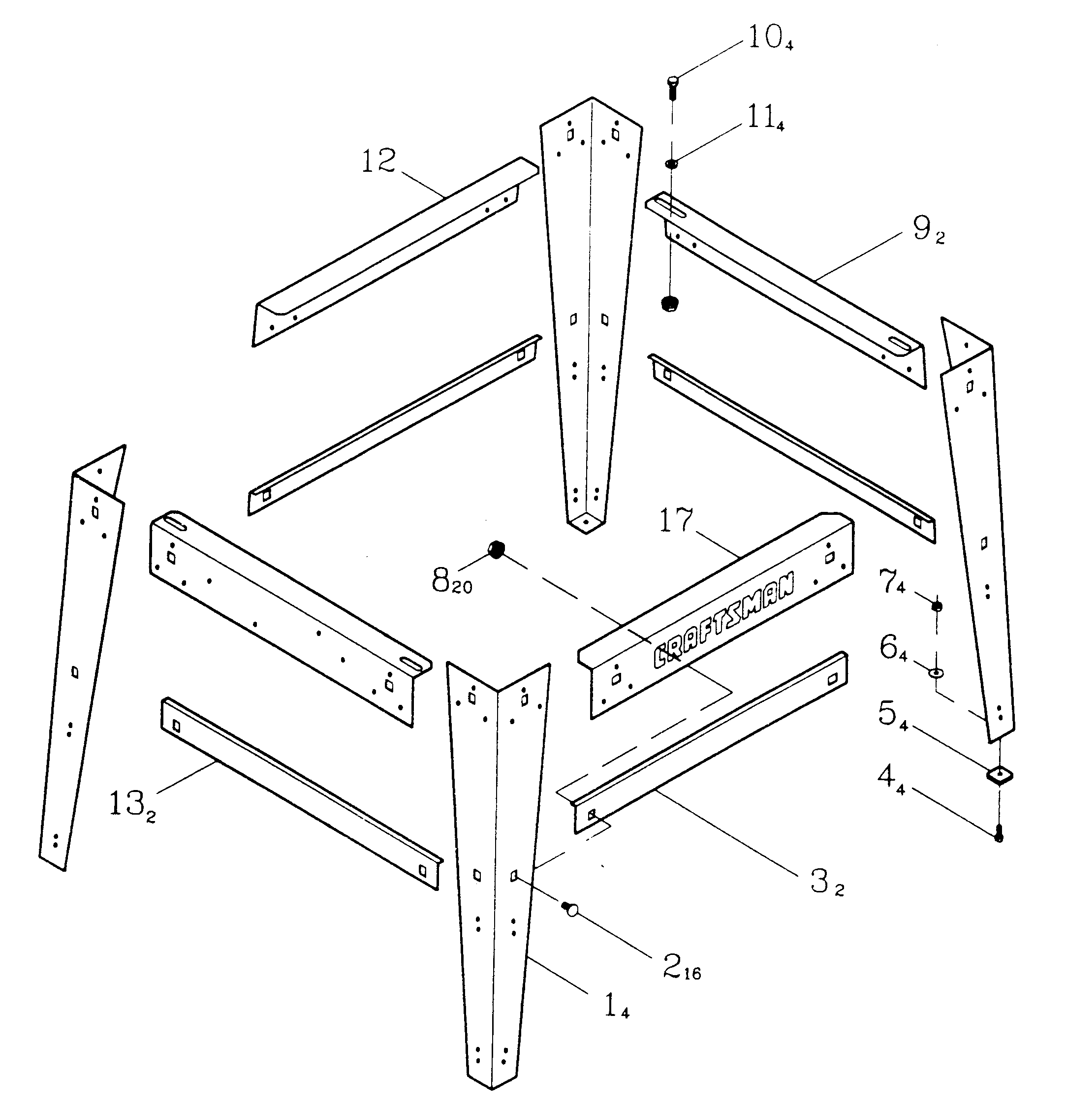 Craftsman 137248480 stand diagram