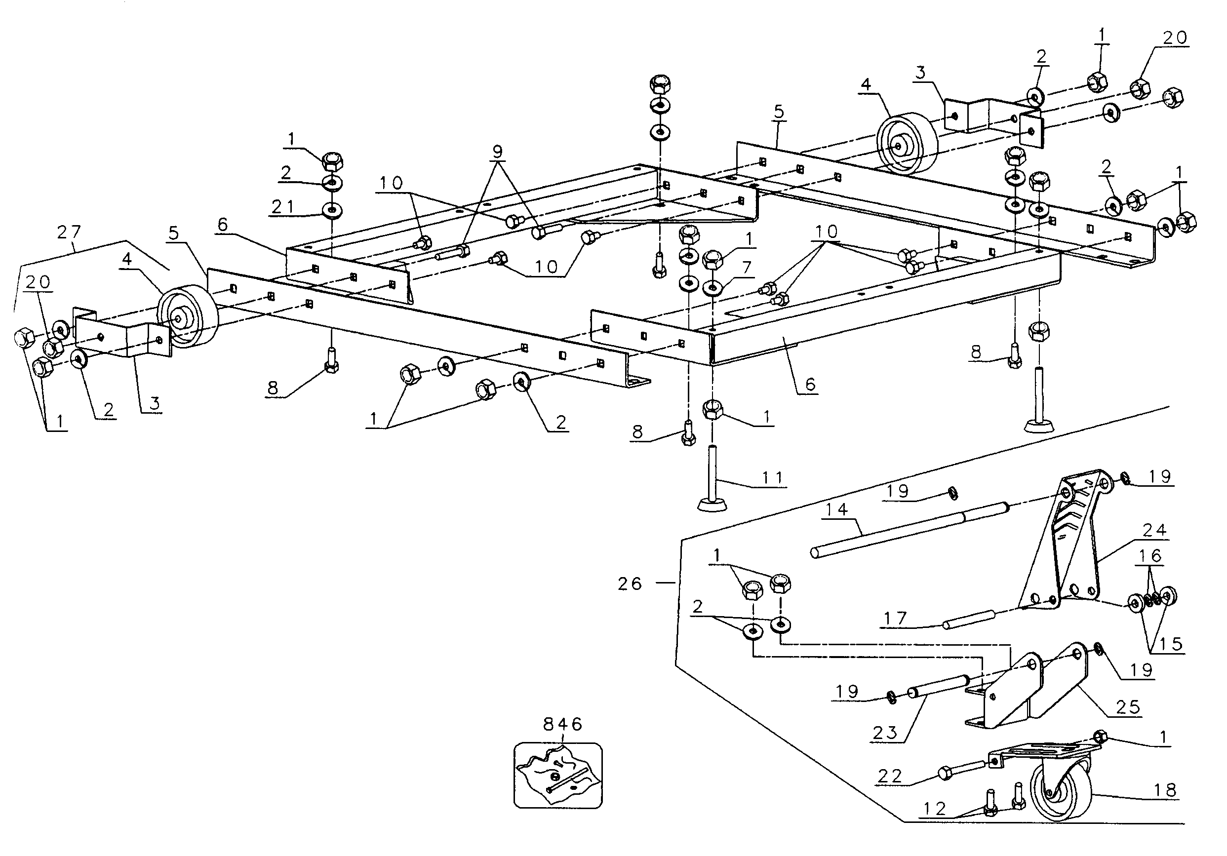 Black & Decker DW746X moble base diagram